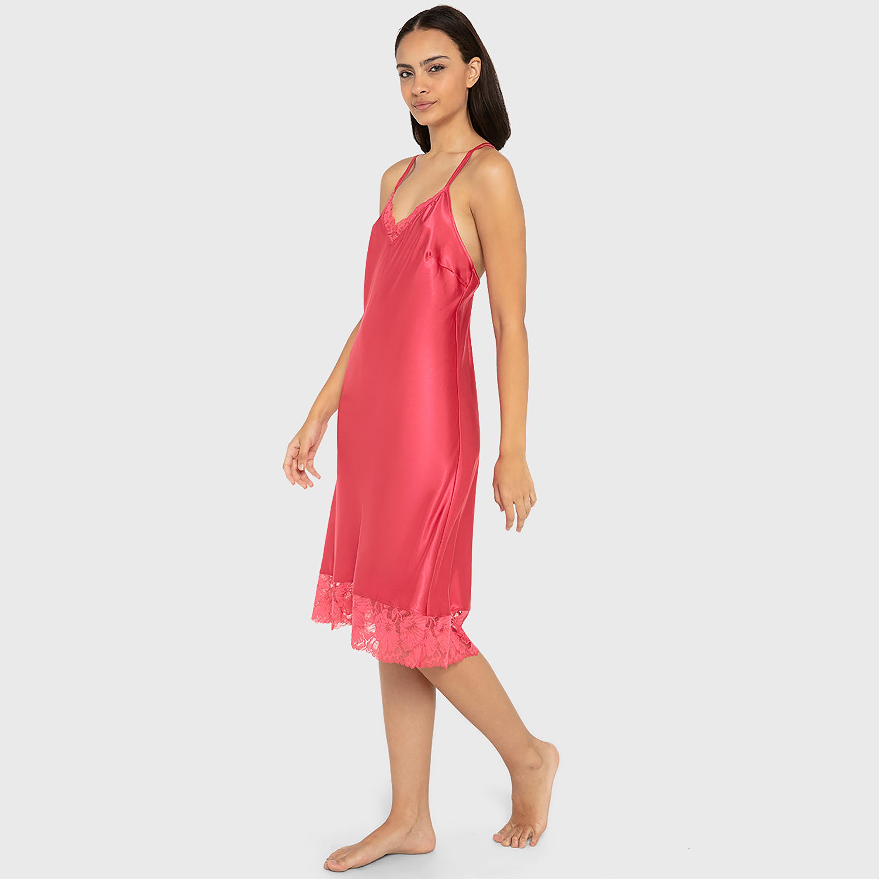 فستان نوم نسائي سادة بدون أكمام بحمالات من لا سينزا-women-clothing-nightwear-nighties-image-7