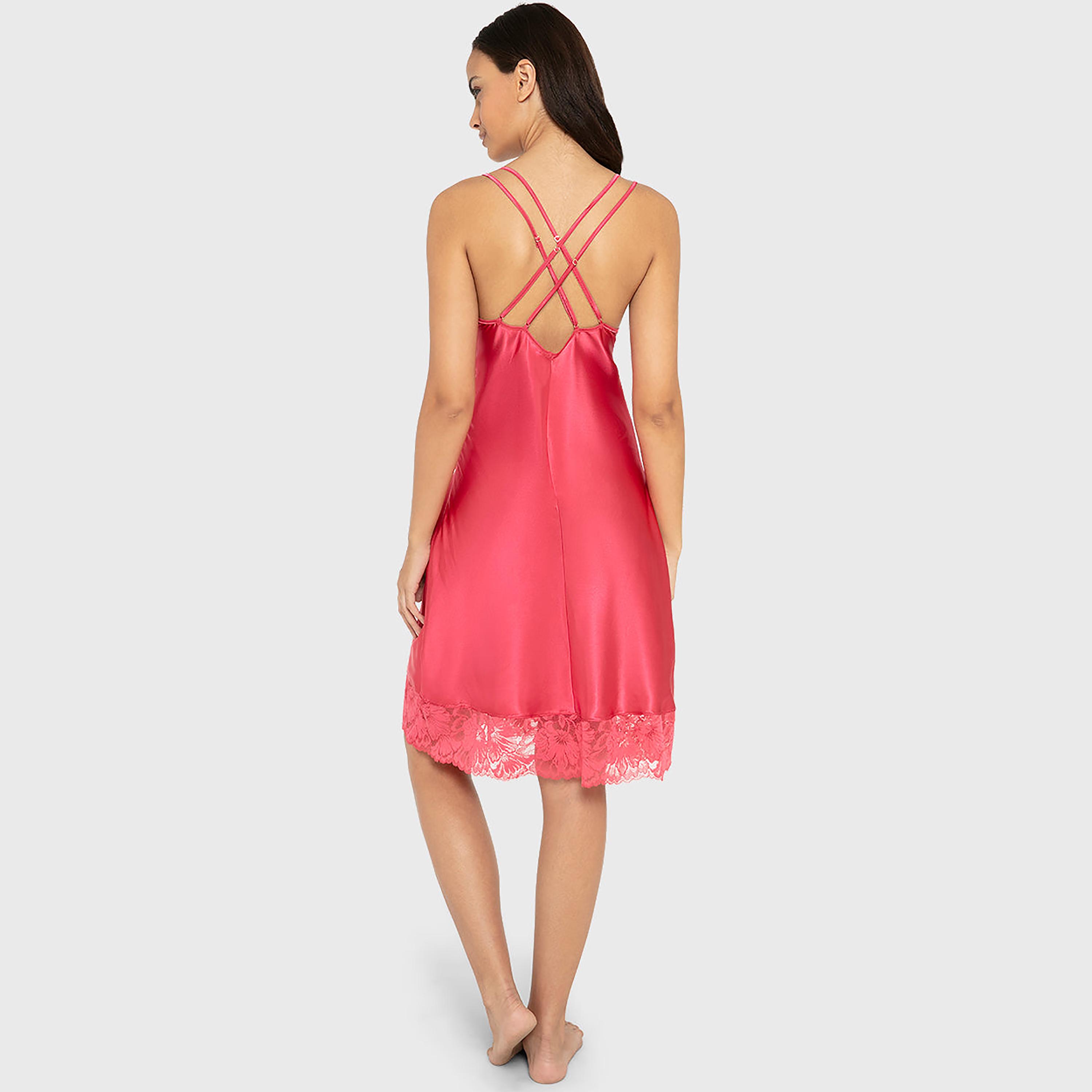 فستان نوم نسائي سادة بدون أكمام بحمالات من لا سينزا-women-clothing-nightwear-nighties-image-8