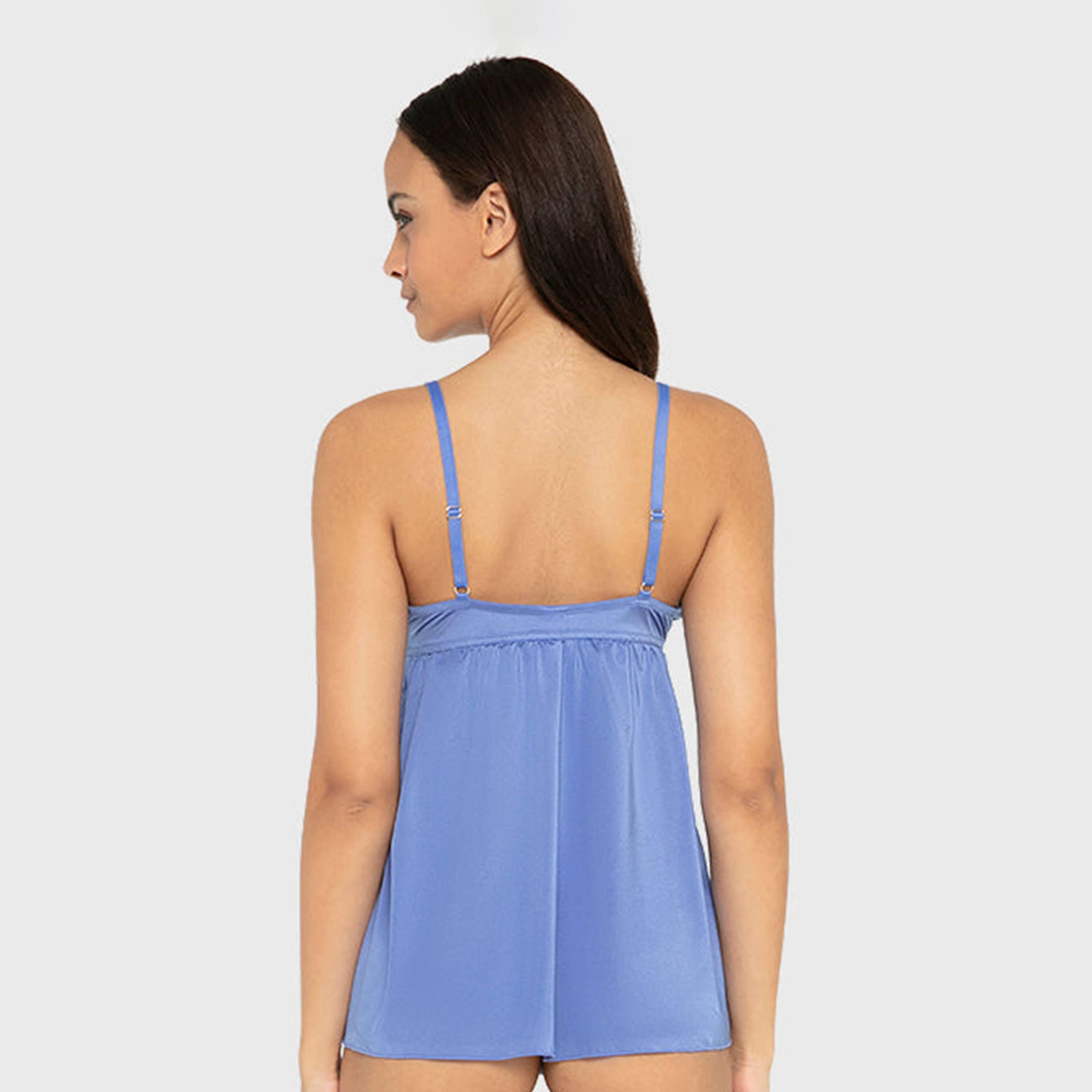 بيبي دول نسائي بدون أكمام بحمالات وتفاصيل دانتيل من لا سينزا-women-clothing-lingerie-babydollsandbodysuits-image-7