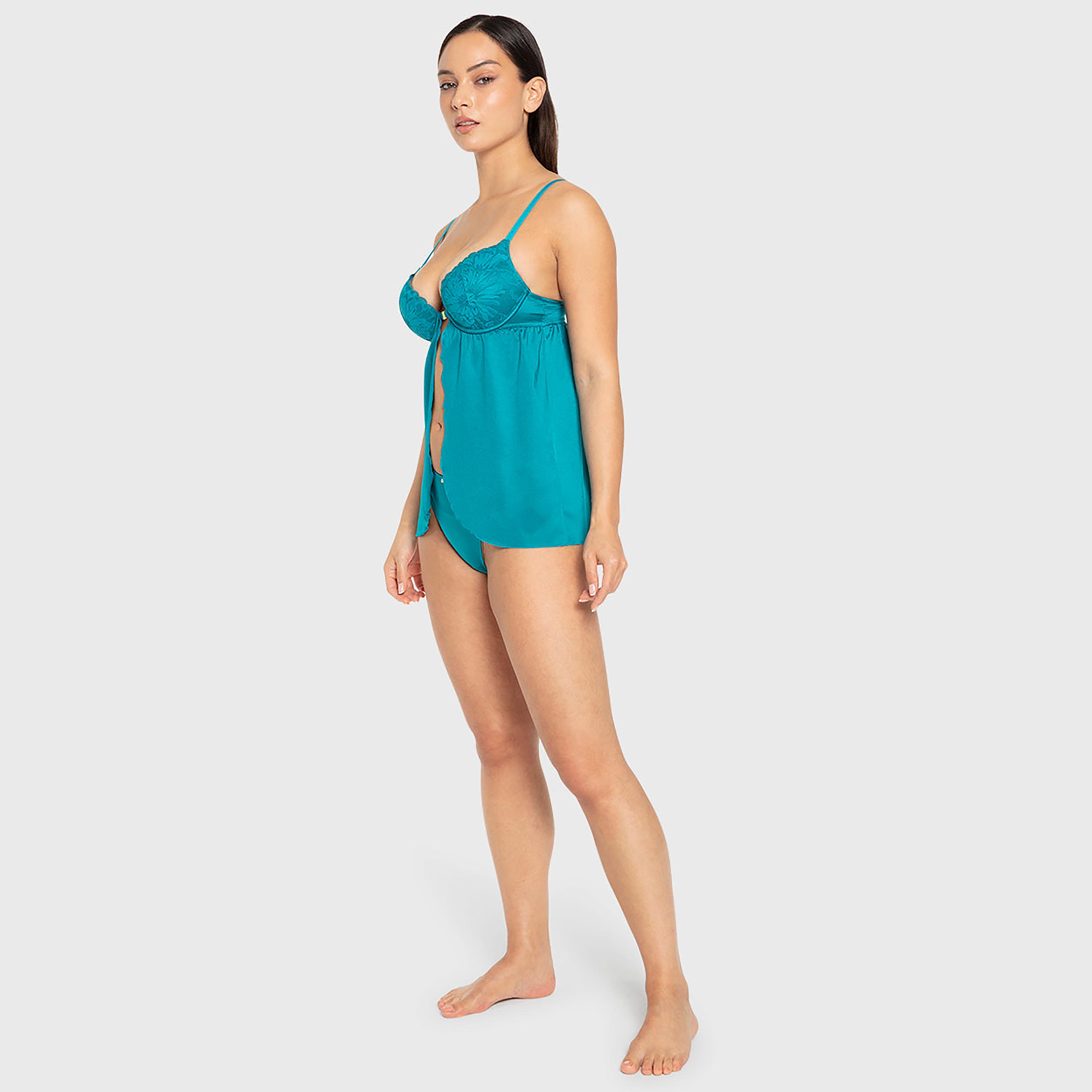 بيبي دول نسائي بدون أكمام بحمالات وتفاصيل دانتيل من لا سينزا-women-clothing-lingerie-babydollsandbodysuits-image-2
