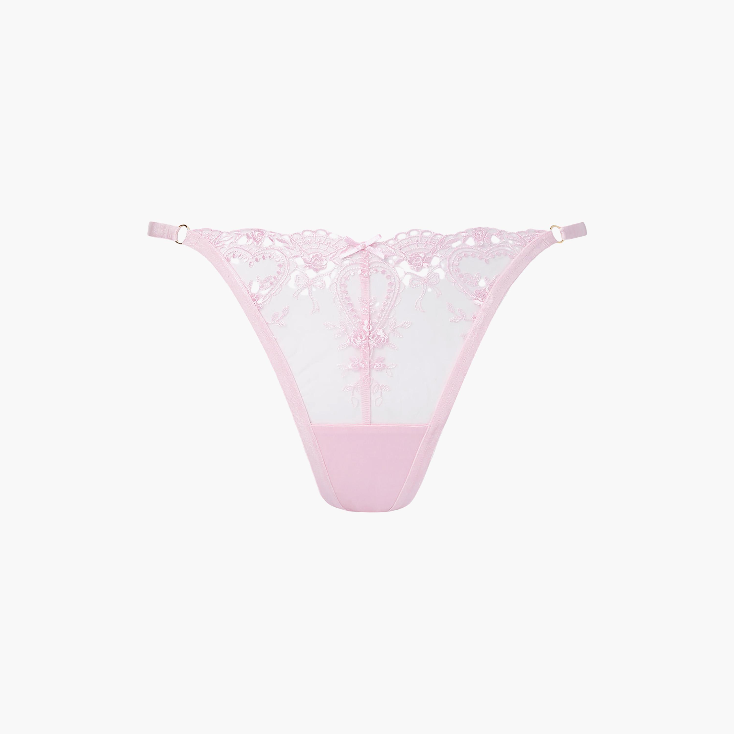 La Senza Be Mine Pink Low Coverage Women's Thong Panties-women-clothing-lingerie-panties-image-3