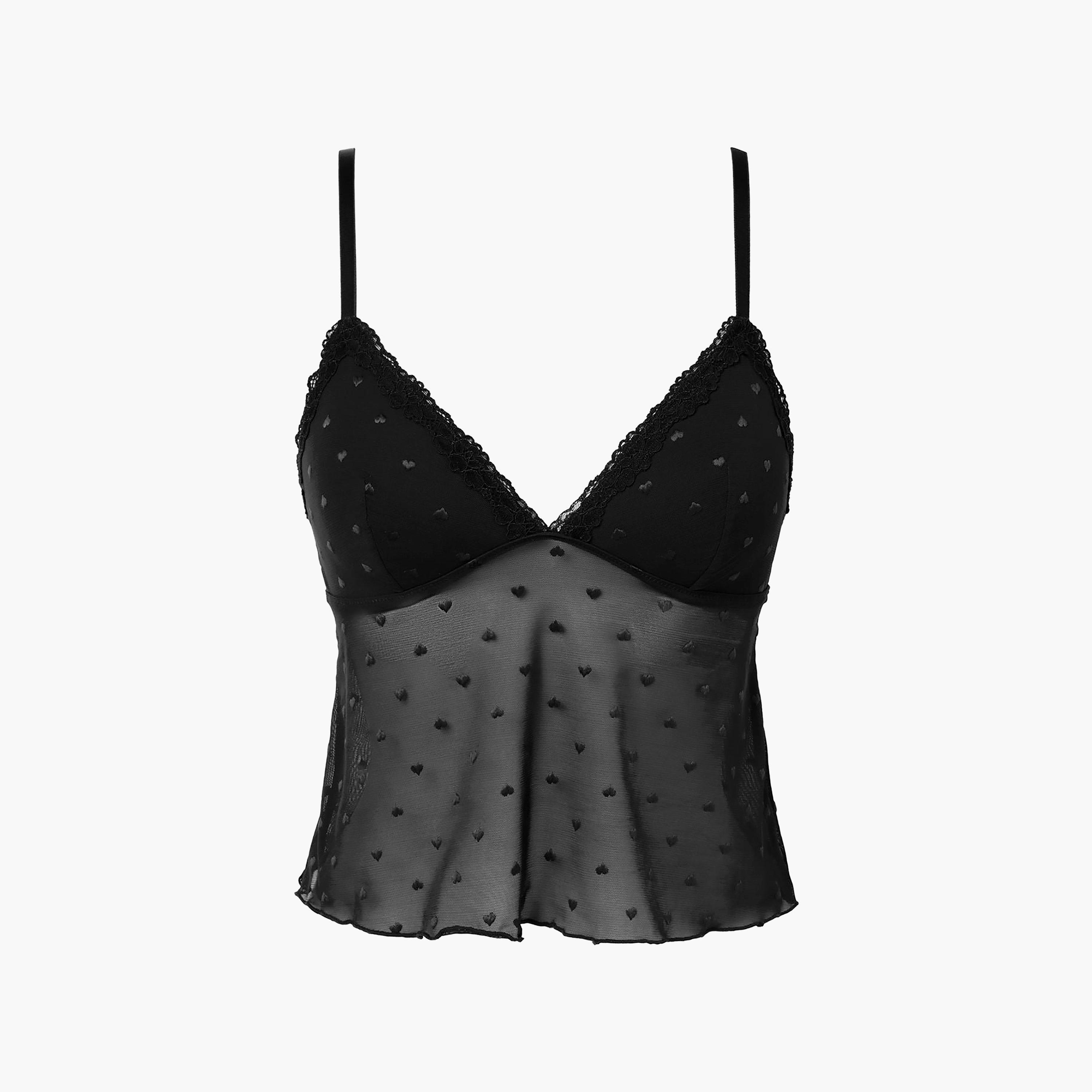 La Senza Heart Embroidered Shoulder Strapped Sleeveless Women's Cami Top-women-clothing-nightwear-pyjamas-tops-image-4