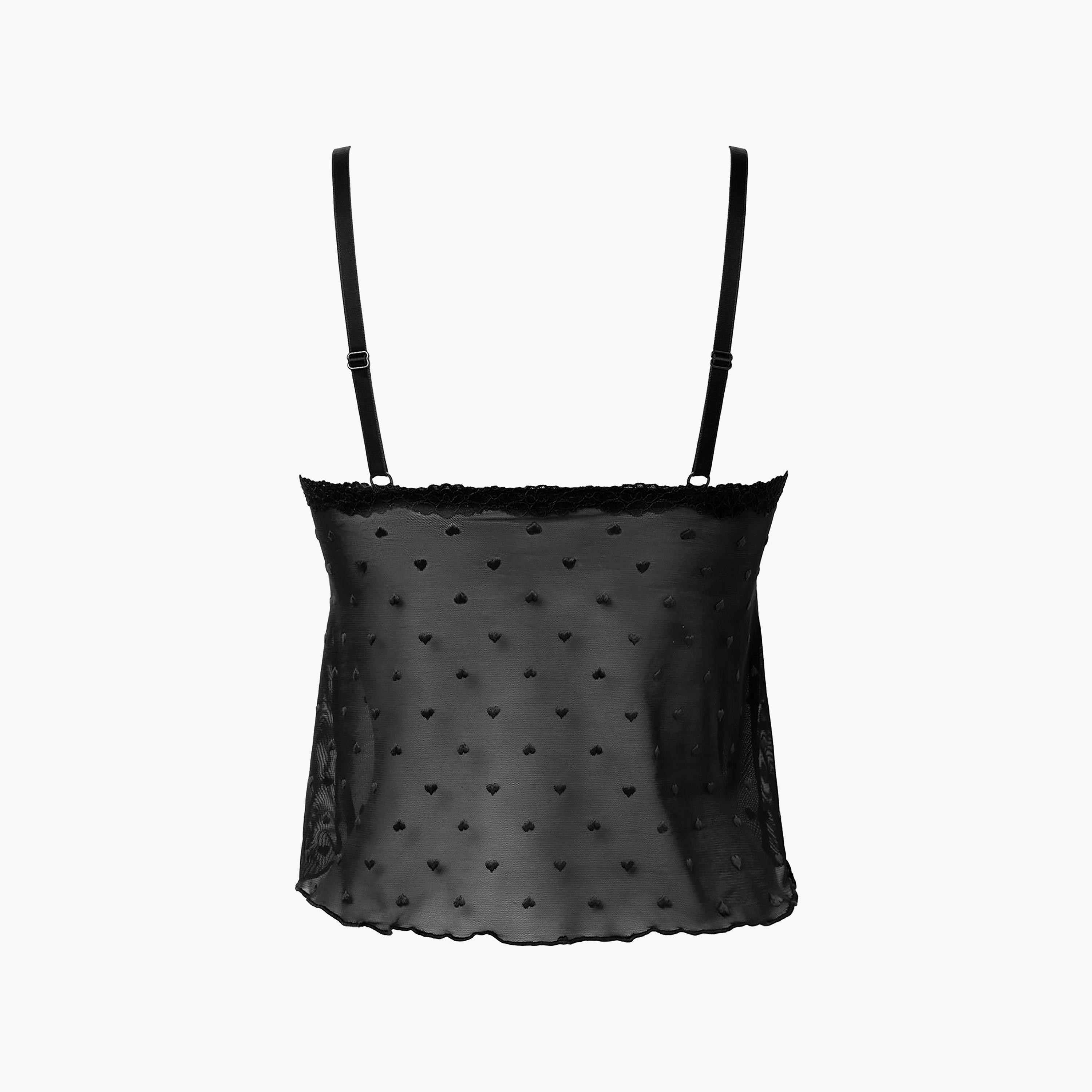 La Senza Heart Embroidered Shoulder Strapped Sleeveless Women's Cami Top-women-clothing-nightwear-pyjamas-tops-image-5