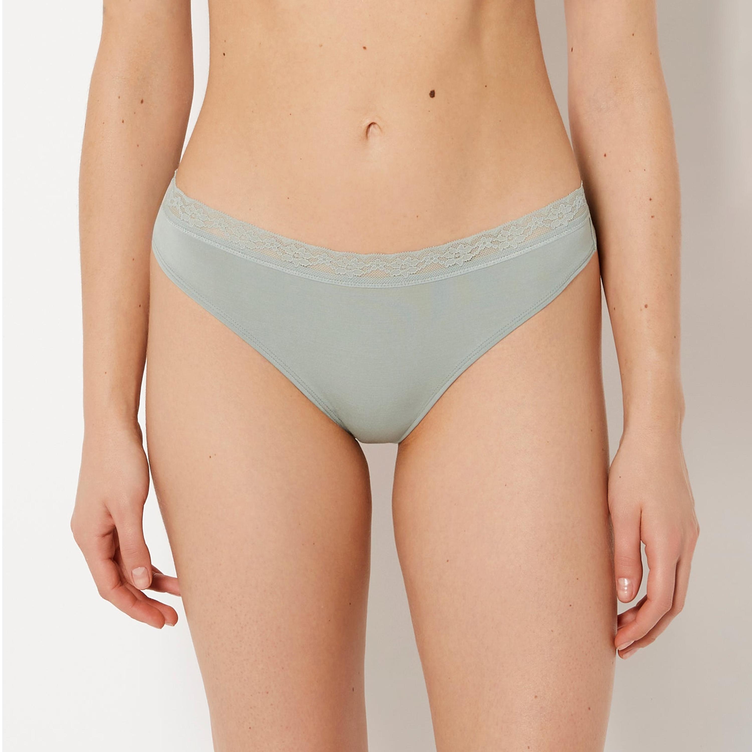 سروال داخلي نسائي "ثونغ" تغطية منخفضة قماش مودال فائق النعومة من لا سنزا-women-clothing-lingerie-panties-image-1
