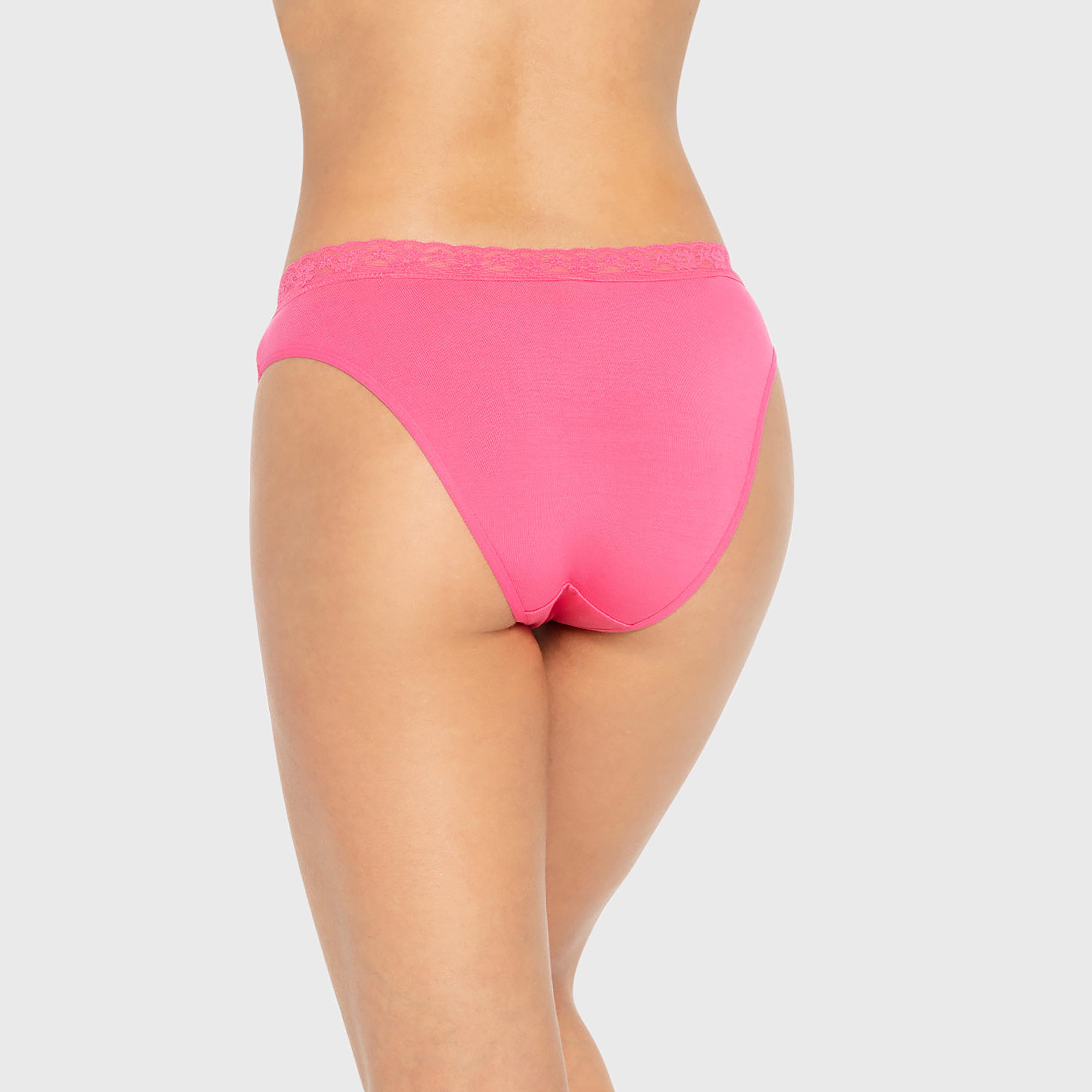 La Senza Ultrasoft Pink Lace Medium Coverage Women's Bikini Panty-women-clothing-lingerie-panties-image-3