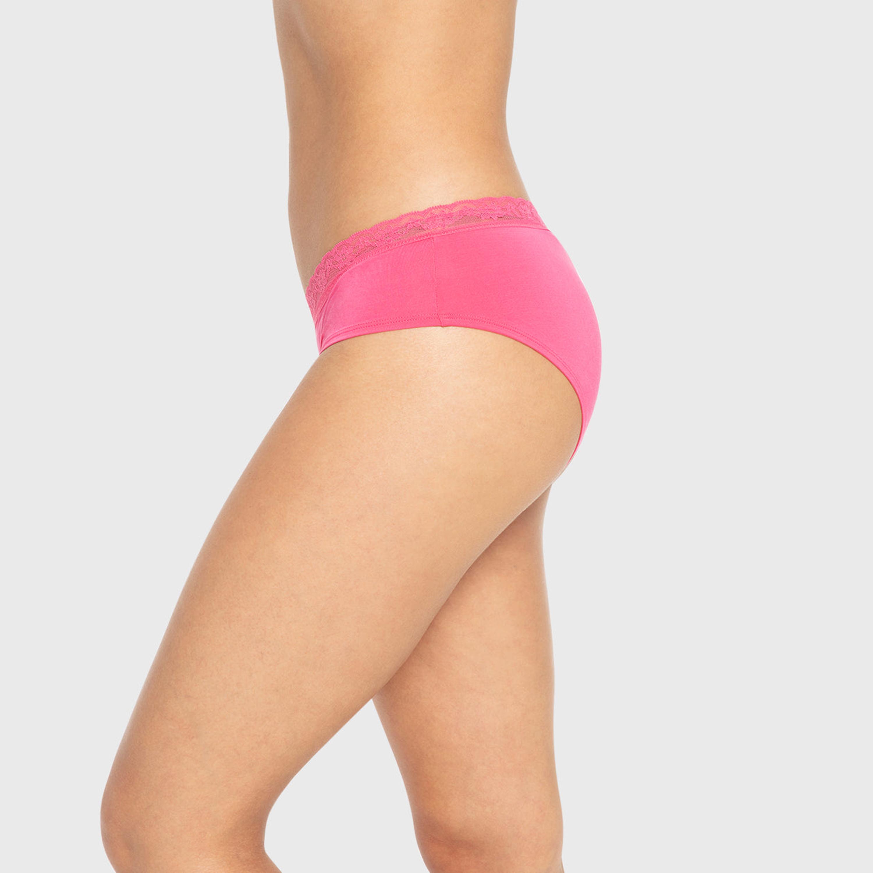 La Senza Ultrasoft Pink Modal Lace Medium Coverage Women's Hipster Panty-women-clothing-lingerie-panties-image-2