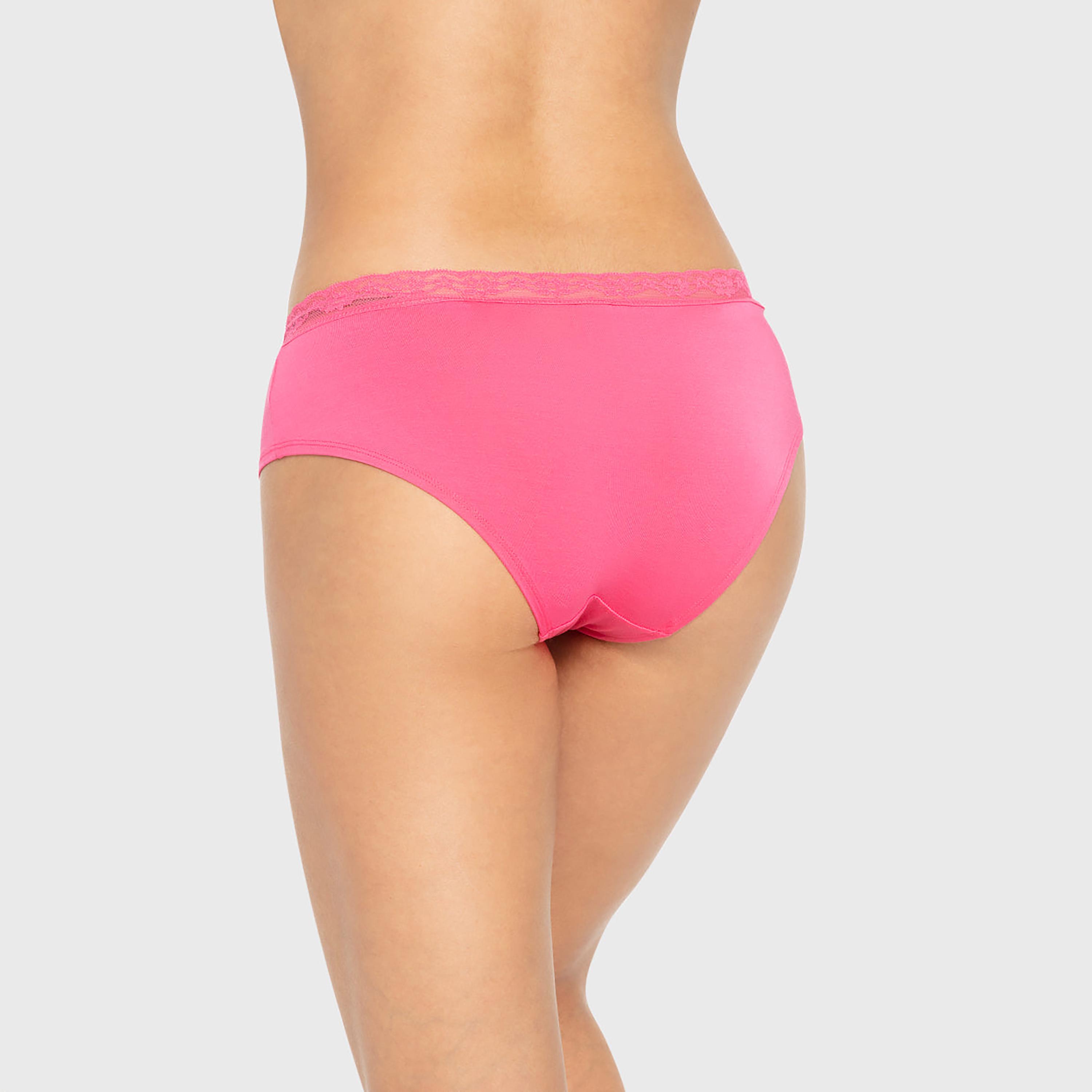 La Senza Ultrasoft Pink Modal Lace Medium Coverage Women's Hipster Panty-women-clothing-lingerie-panties-image-3