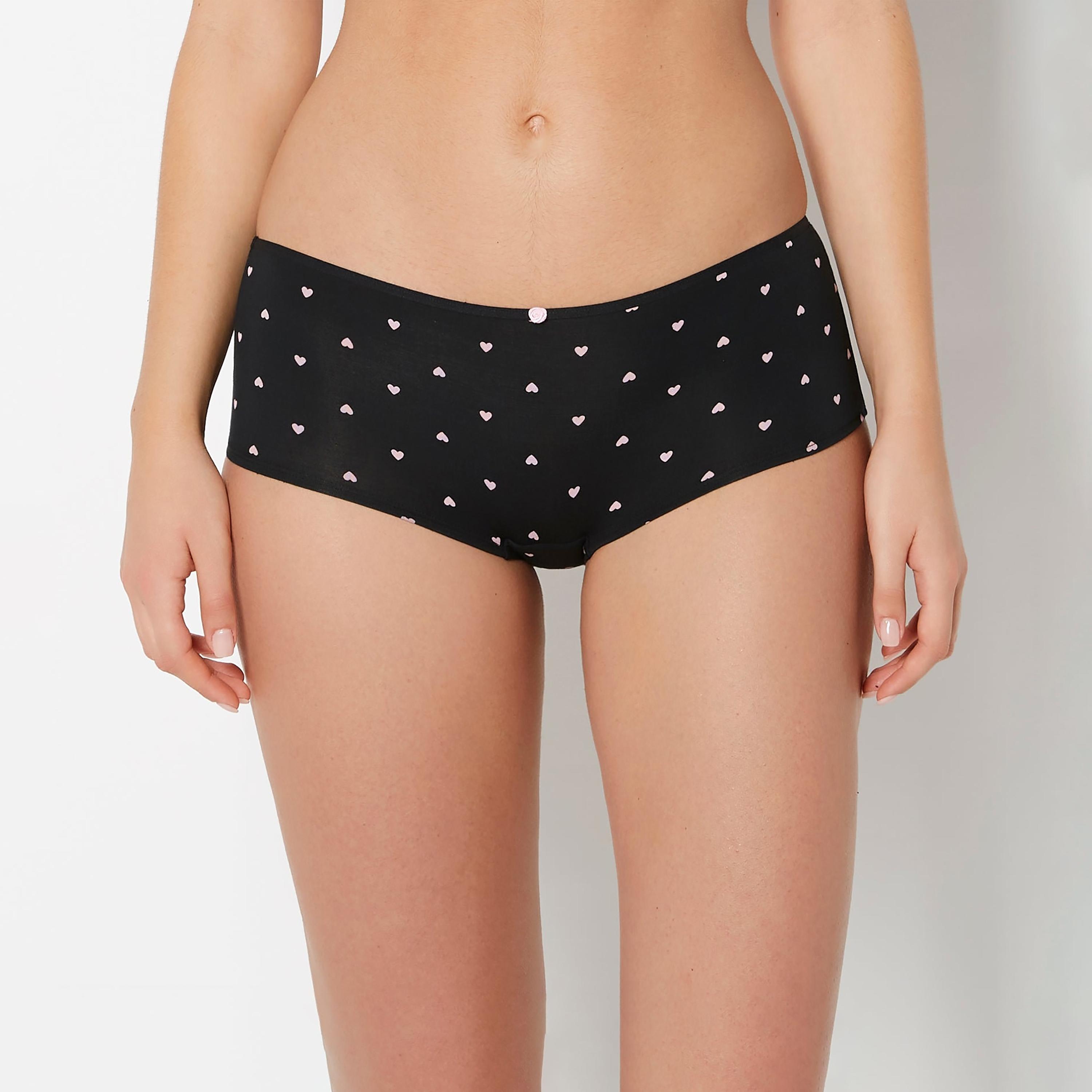 La Senza Ultrasoft Modal Black Full Coverage Women's Boyshort Panties-women-clothing-lingerie-panties-image-1