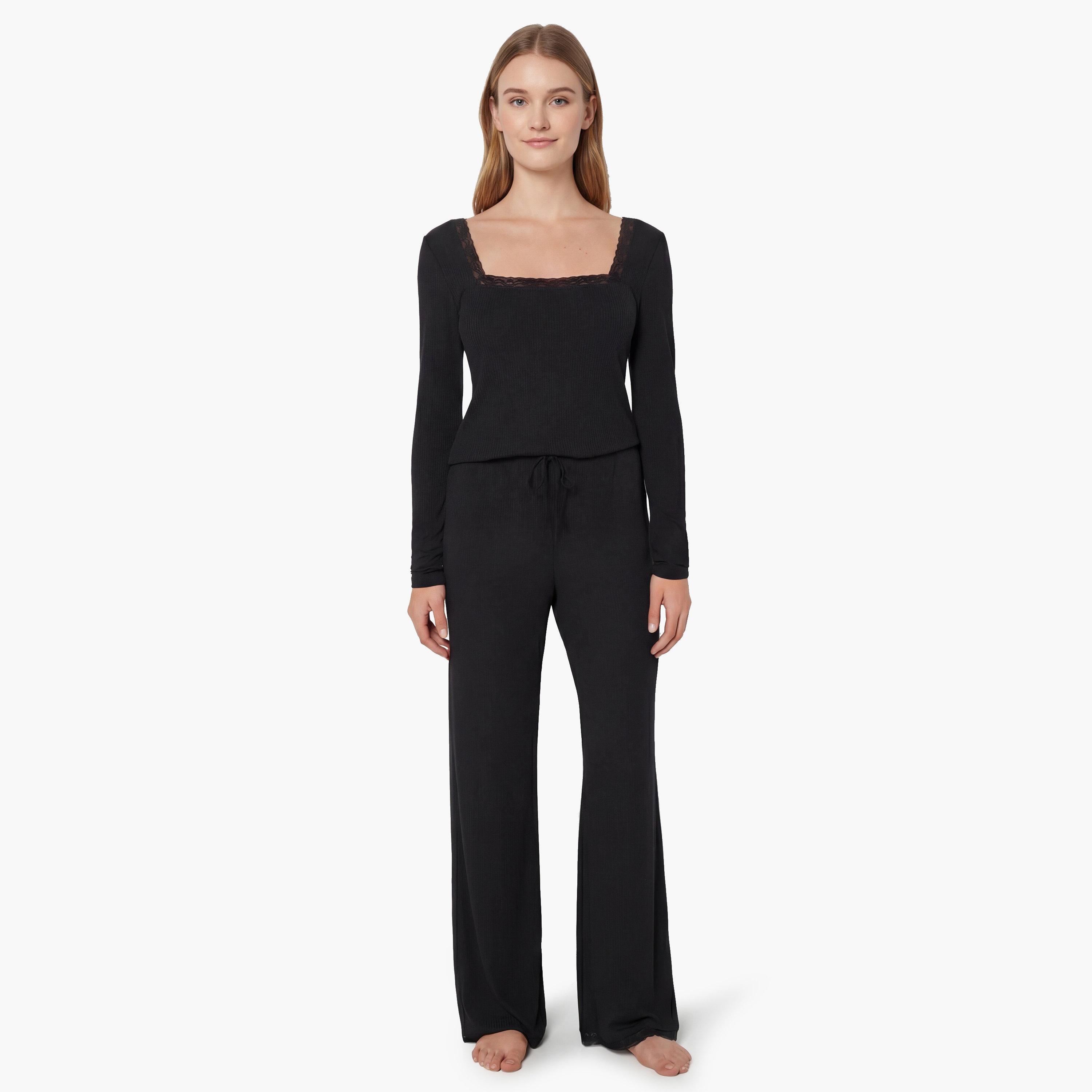 La Senza Plain High-Rise Elasticated Waist Women's Pyjamas-women-clothing-nightwear-pyjamas-bottoms-image-1
