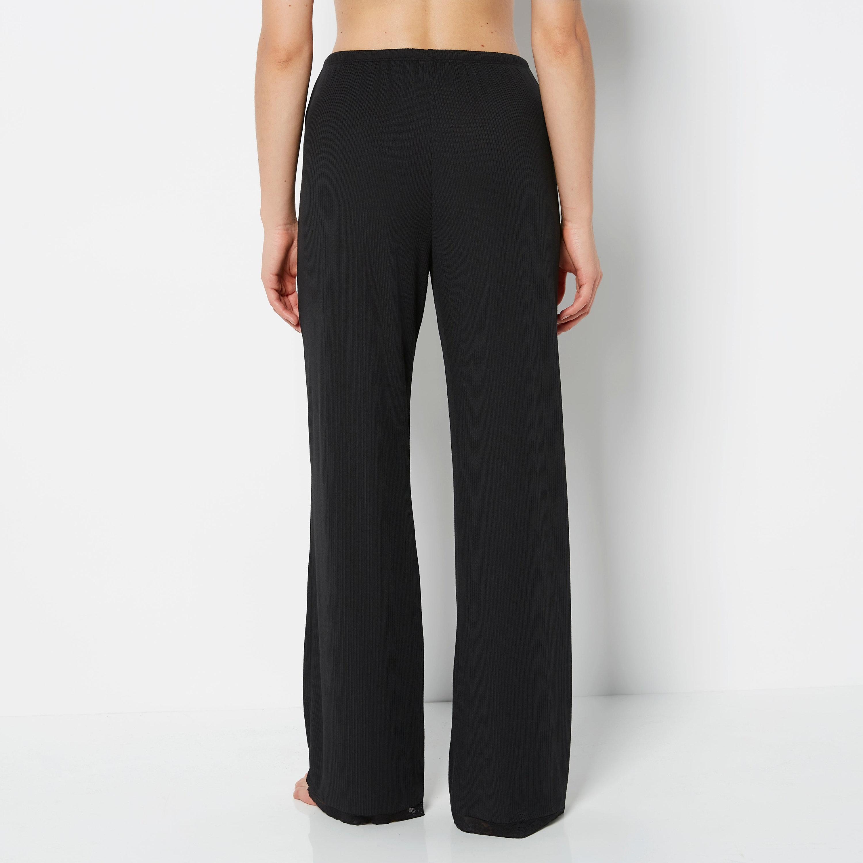 بنطلون بيجامة نسائي سادة بخصر مطاطي مرتفع من لا سنزا-women-clothing-nightwear-pyjamas-bottoms-image-4