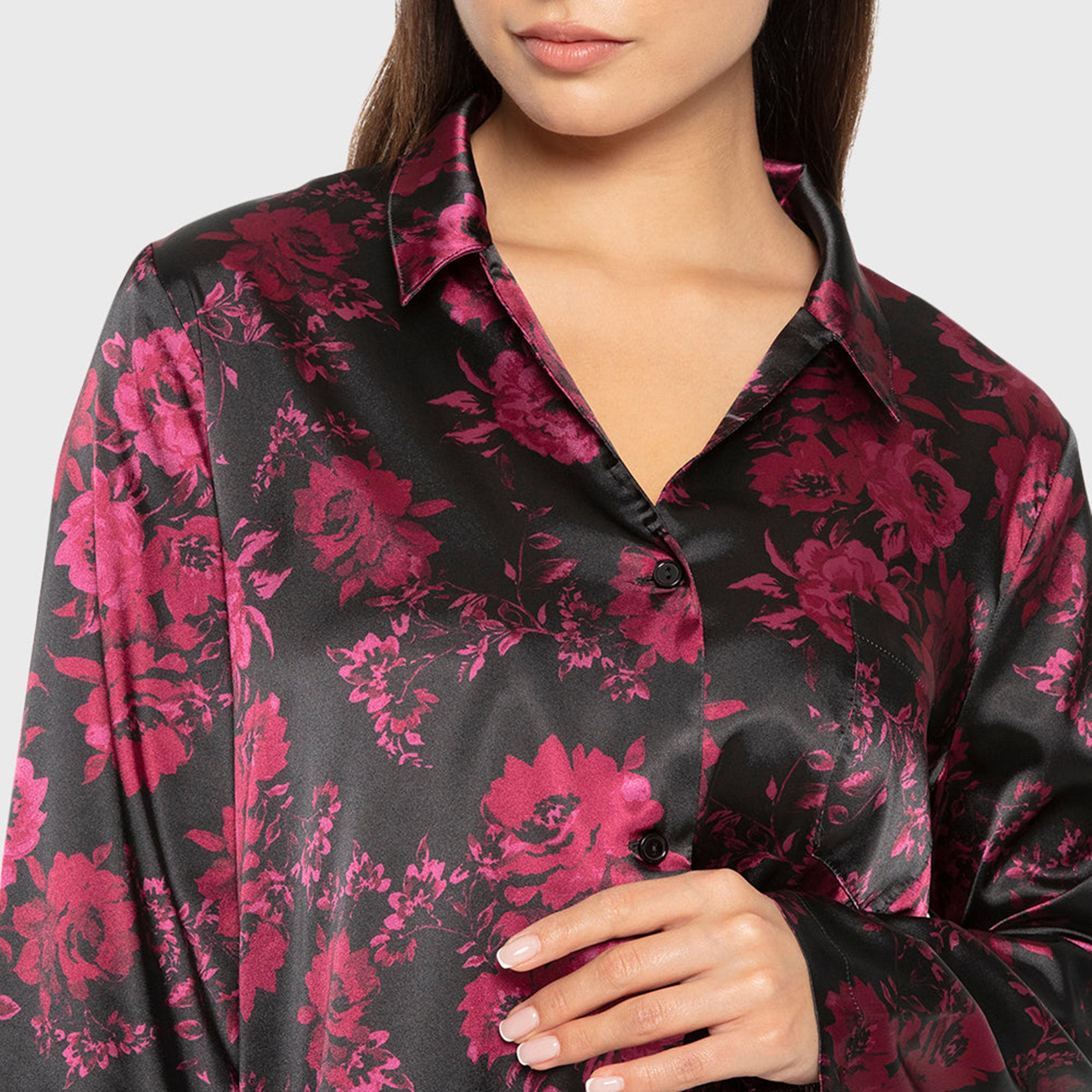 La Senza Sexy Satin Women's Shirt & Pyjama Set-women-clothing-nightwear-pyjamas-longsets-image-2