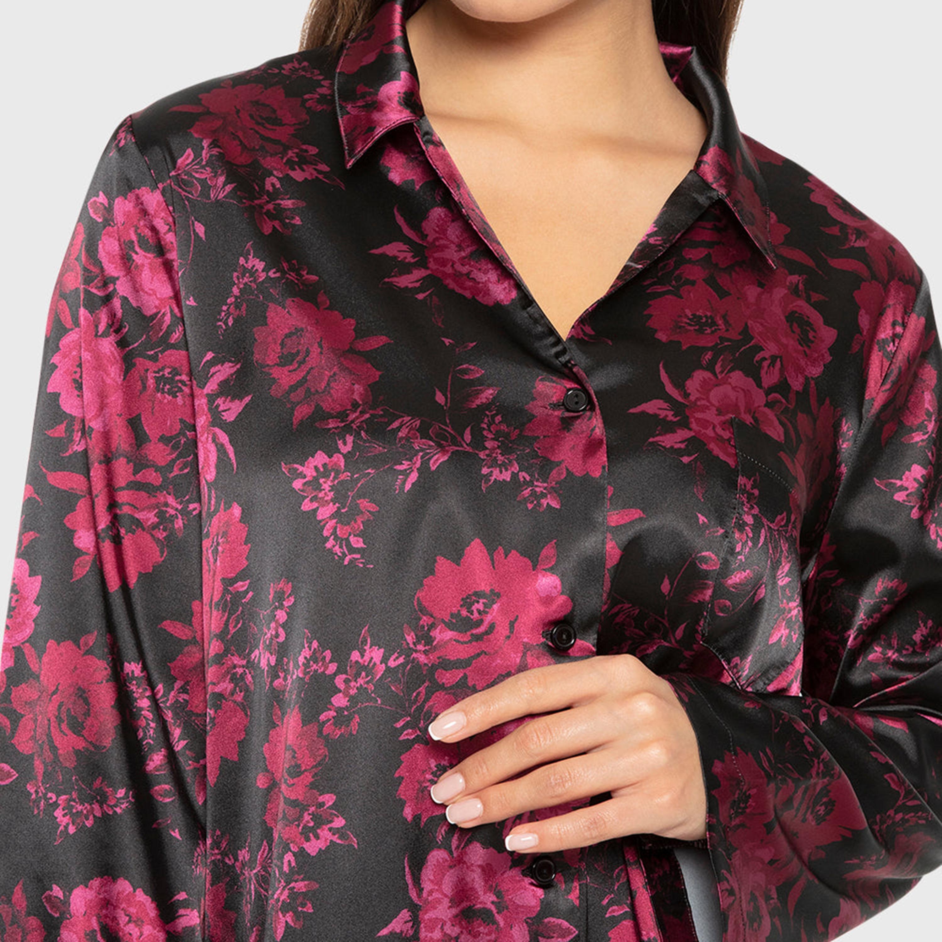 La Senza Women's Floral Print Shirt & Pyjamas Set-women-clothing-nightwear-pyjamas-longsets-image-6