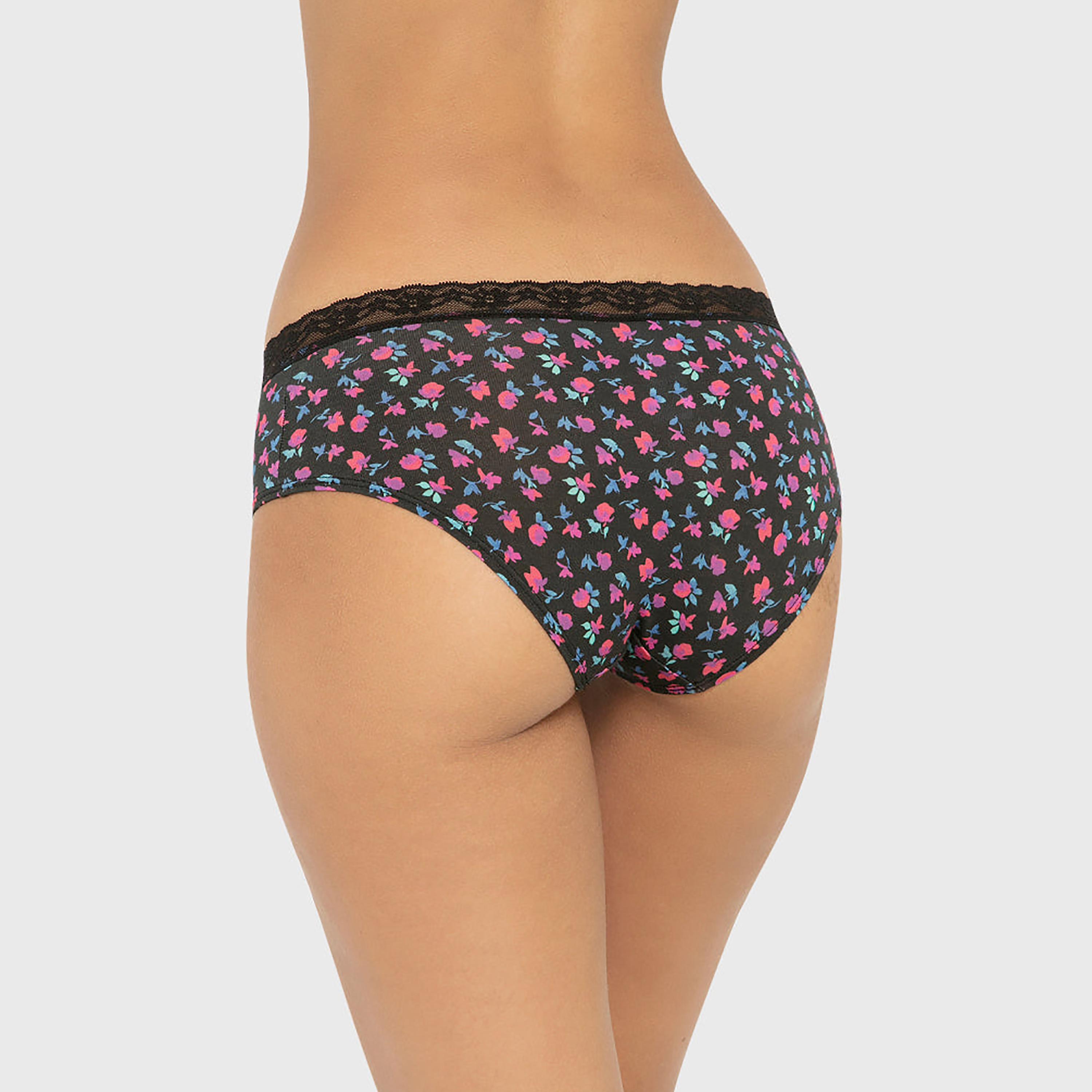 سروال داخلي نسائي "هيبستر" من المودال بطبعات زهور صغيرة بتغطية متوسطة من لا سينزا-women-clothing-lingerie-panties-image-3