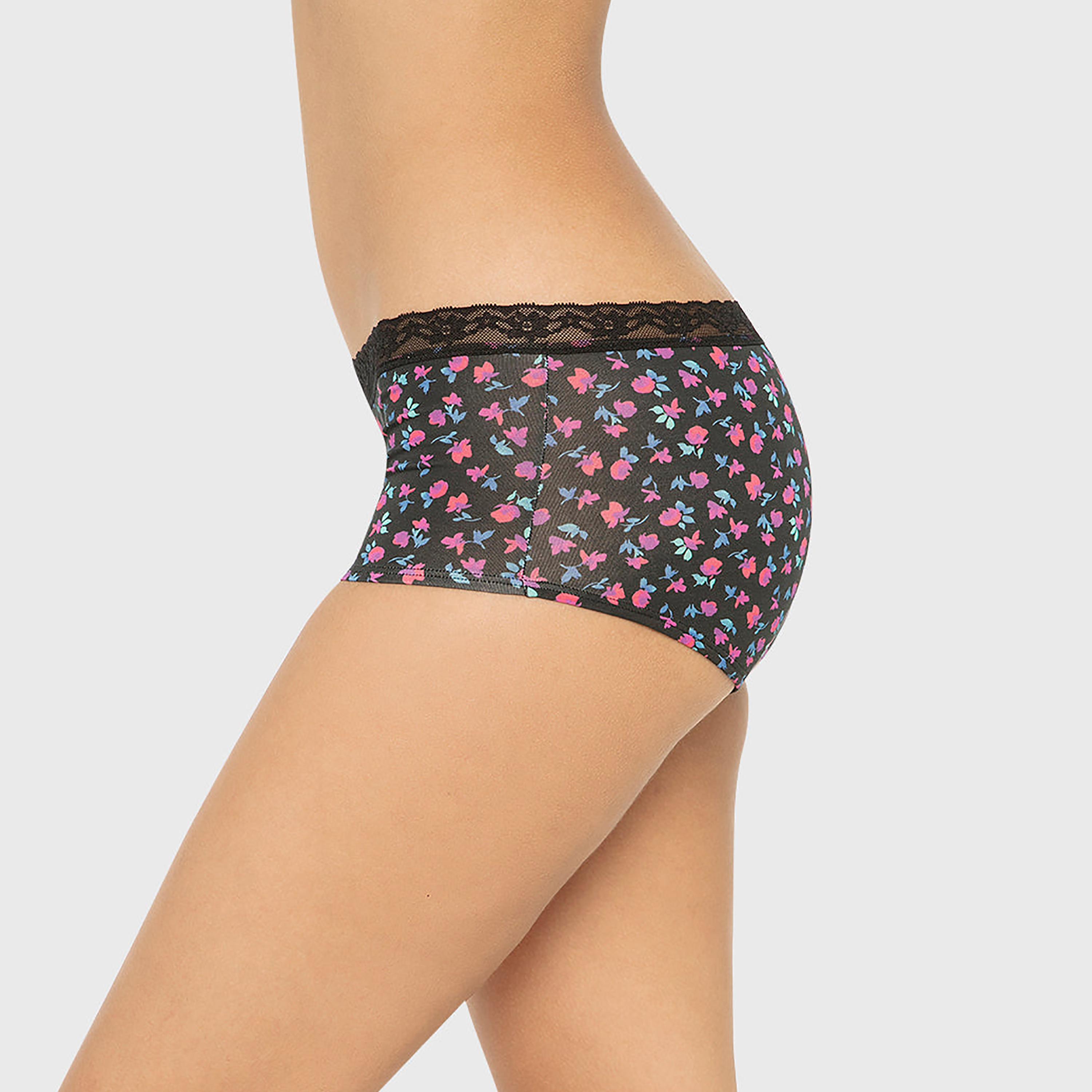 سروال داخلي نسائي "بوي شورت" من المودال بطبعات زهور صغيرة بتغطية كاملة من لا سينزا-women-clothing-lingerie-panties-image-2