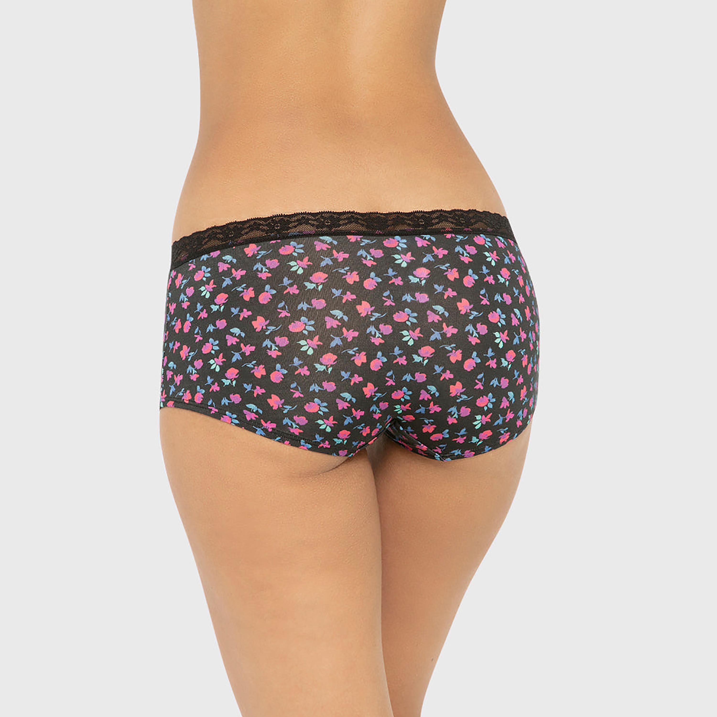 سروال داخلي نسائي "بوي شورت" من المودال بطبعات زهور صغيرة بتغطية كاملة من لا سينزا-women-clothing-lingerie-panties-image-3