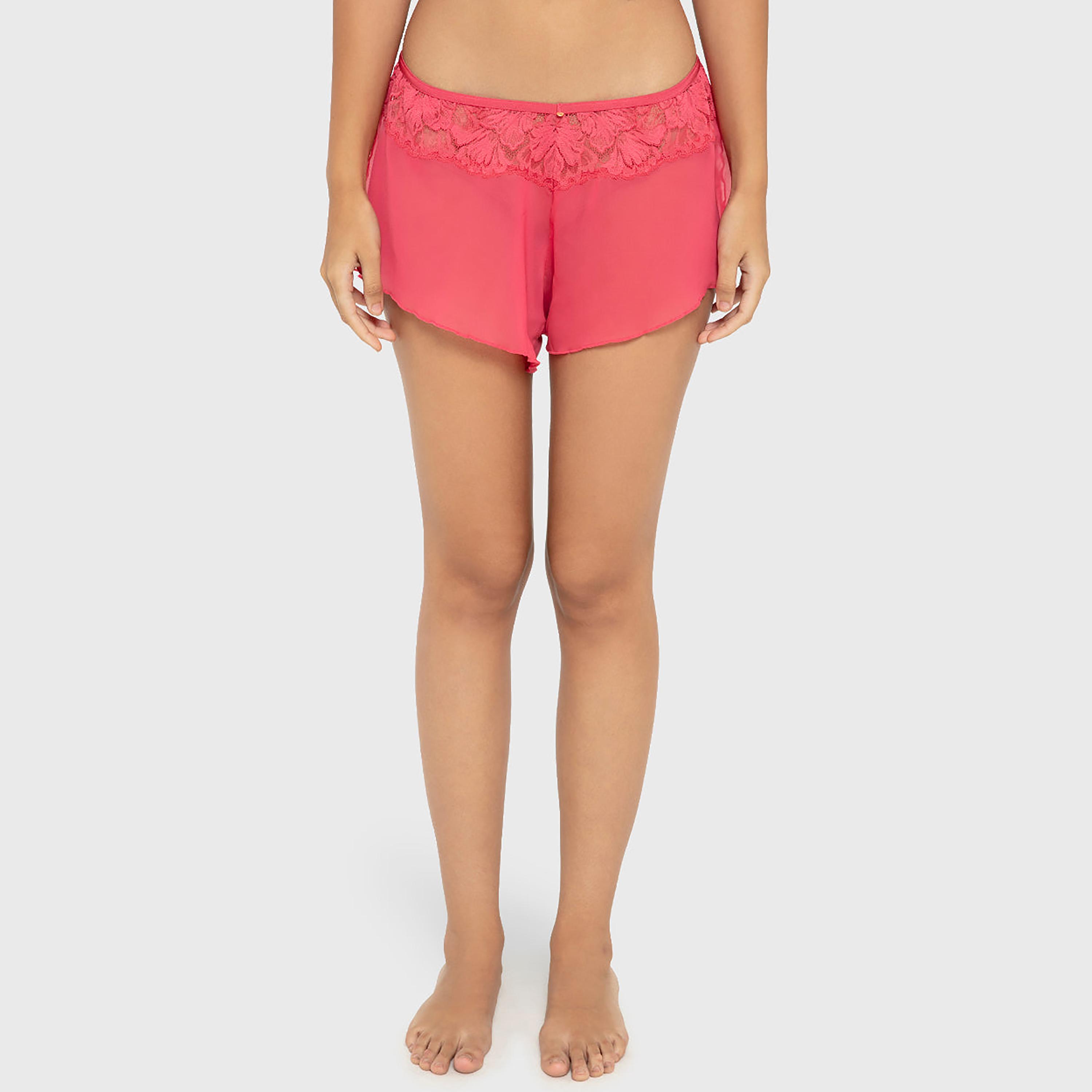 طقم نسائي (كامي وشورت) بحواف دانتيل من لا سينزا-women-clothing-nightwear-pyjamas-shortsets-image-3