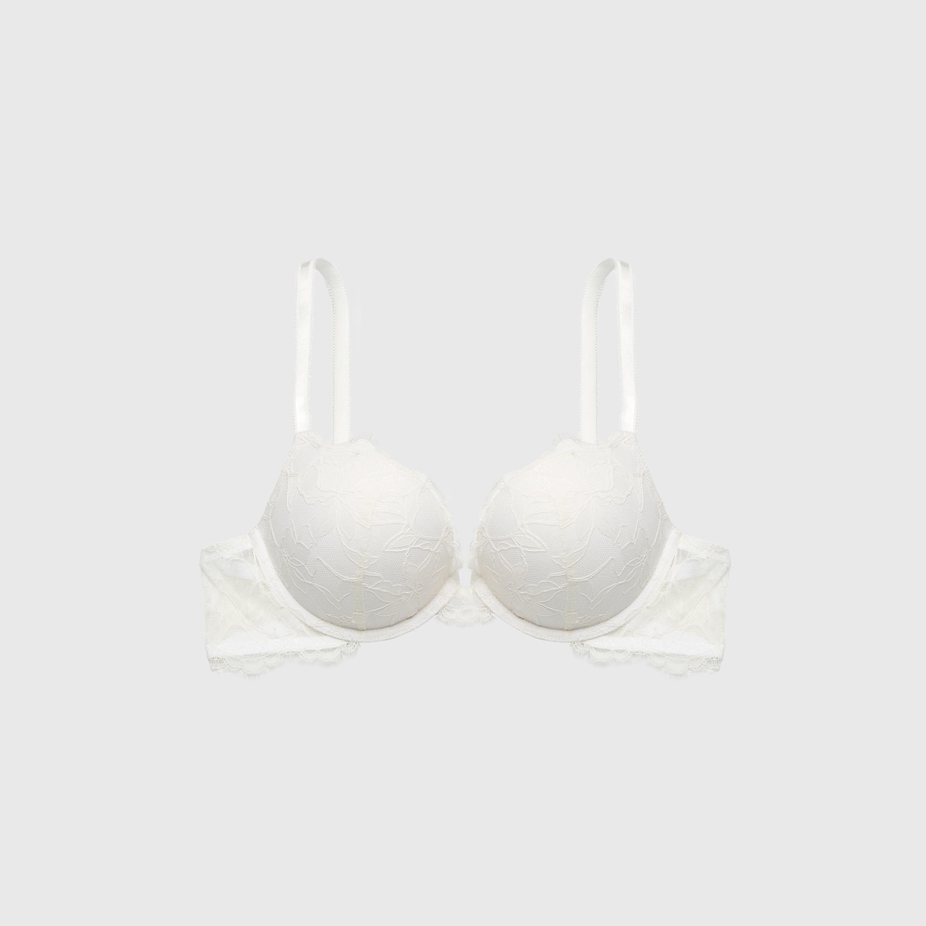 La Senza White Nylon Lace Wired Medium Support Gel Padded Women's Plunge Multiway Bra-women-clothing-lingerie-bras-image-5