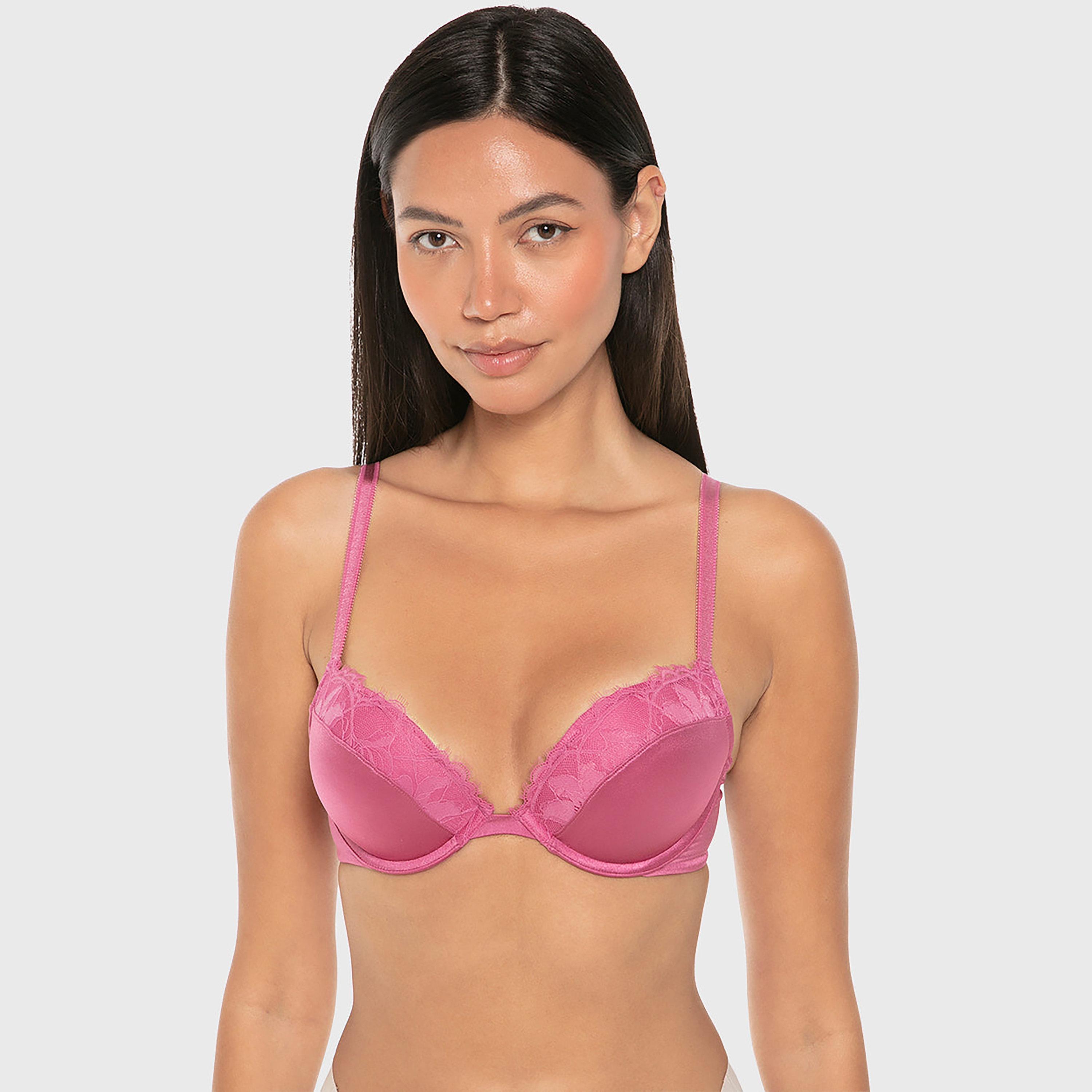 La Senza Blue Polyamide Lace Wired Medium Support Gel Padded Women's Plunge Multiway Bra-women-clothing-lingerie-bras-image-1