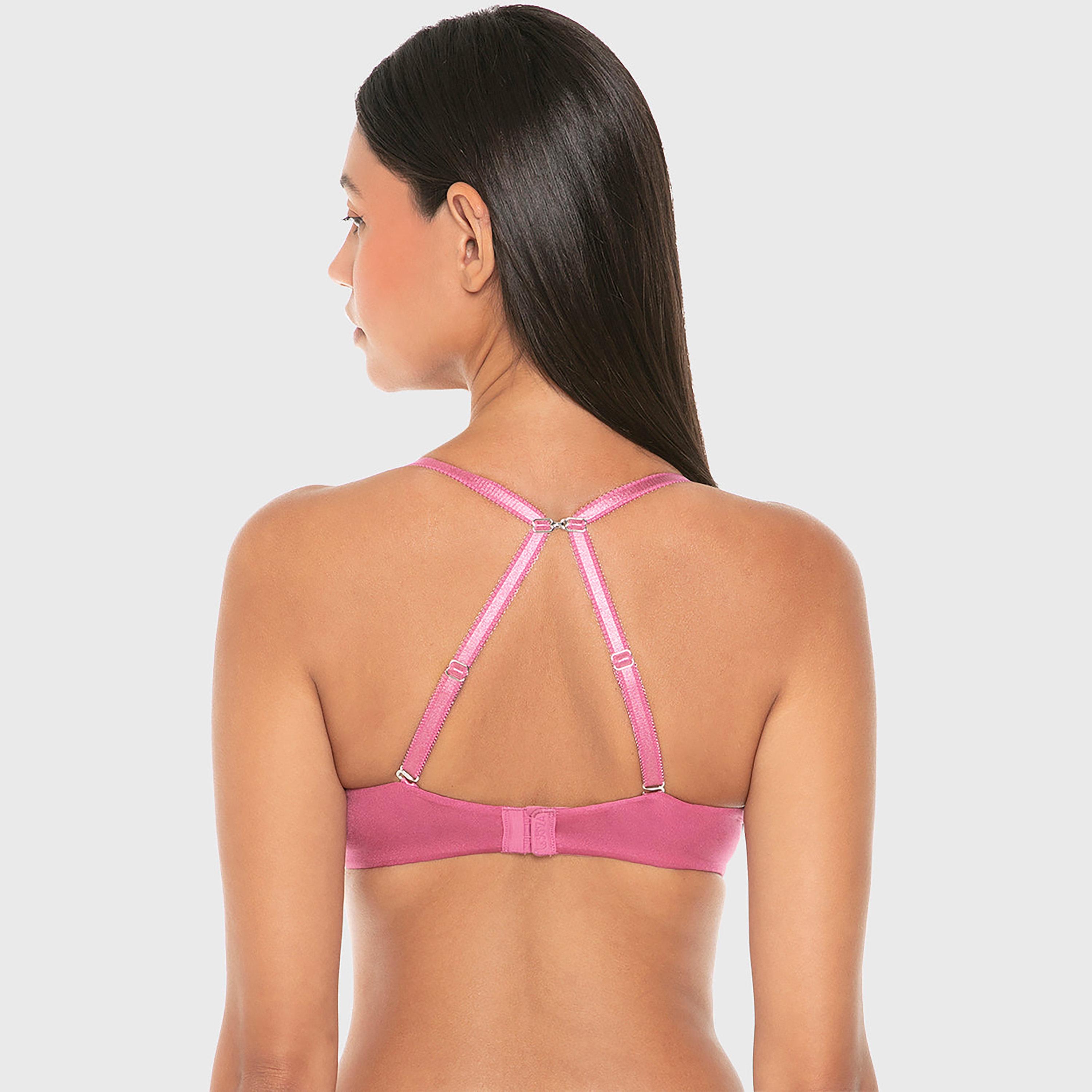 La Senza Blue Polyamide Lace Wired Medium Support Gel Padded Women's Plunge Multiway Bra-women-clothing-lingerie-bras-image-3
