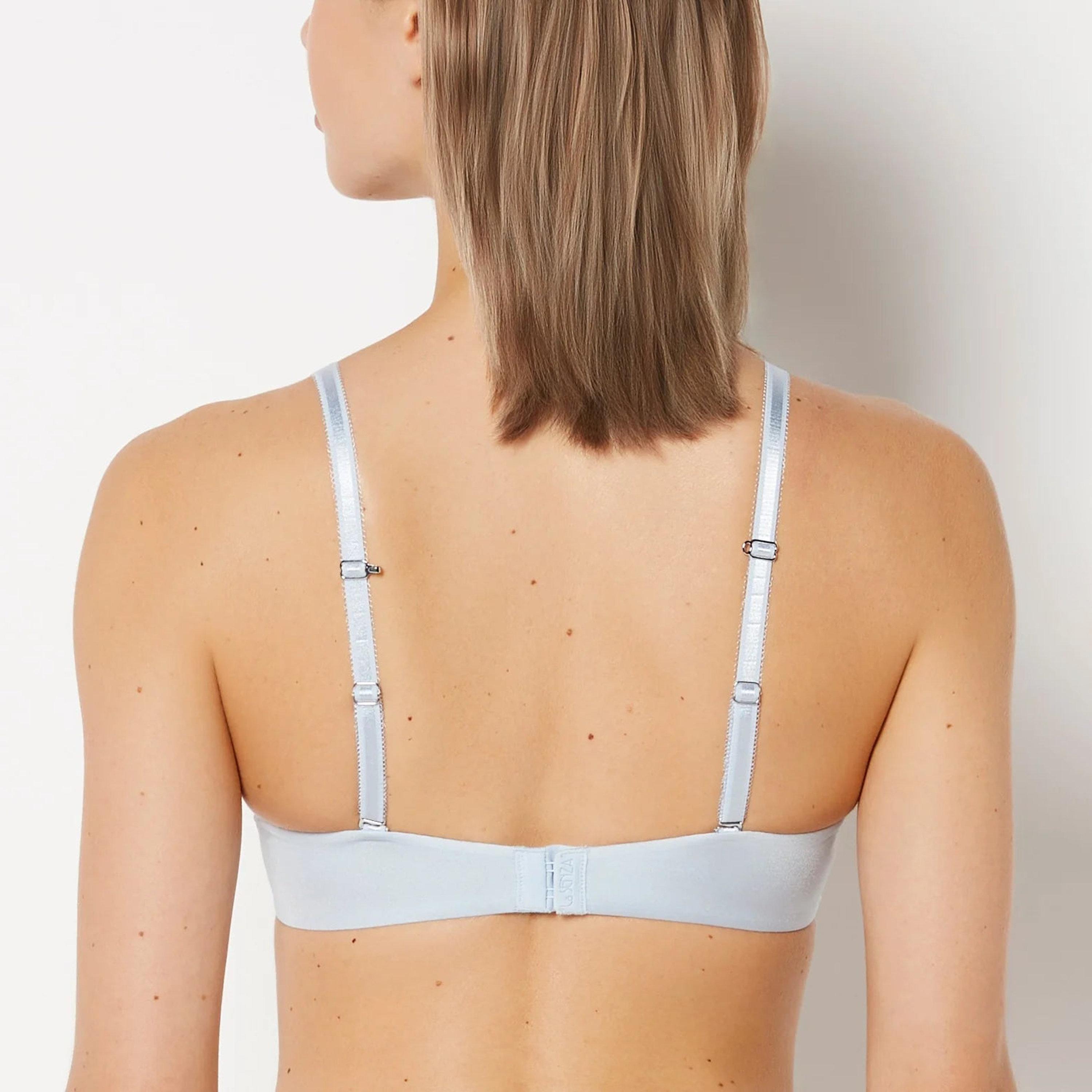 La Senza Blue Polyamide Lace Wired Medium Support Gel Padded Women's Plunge Multiway Bra-women-clothing-lingerie-bras-image-3