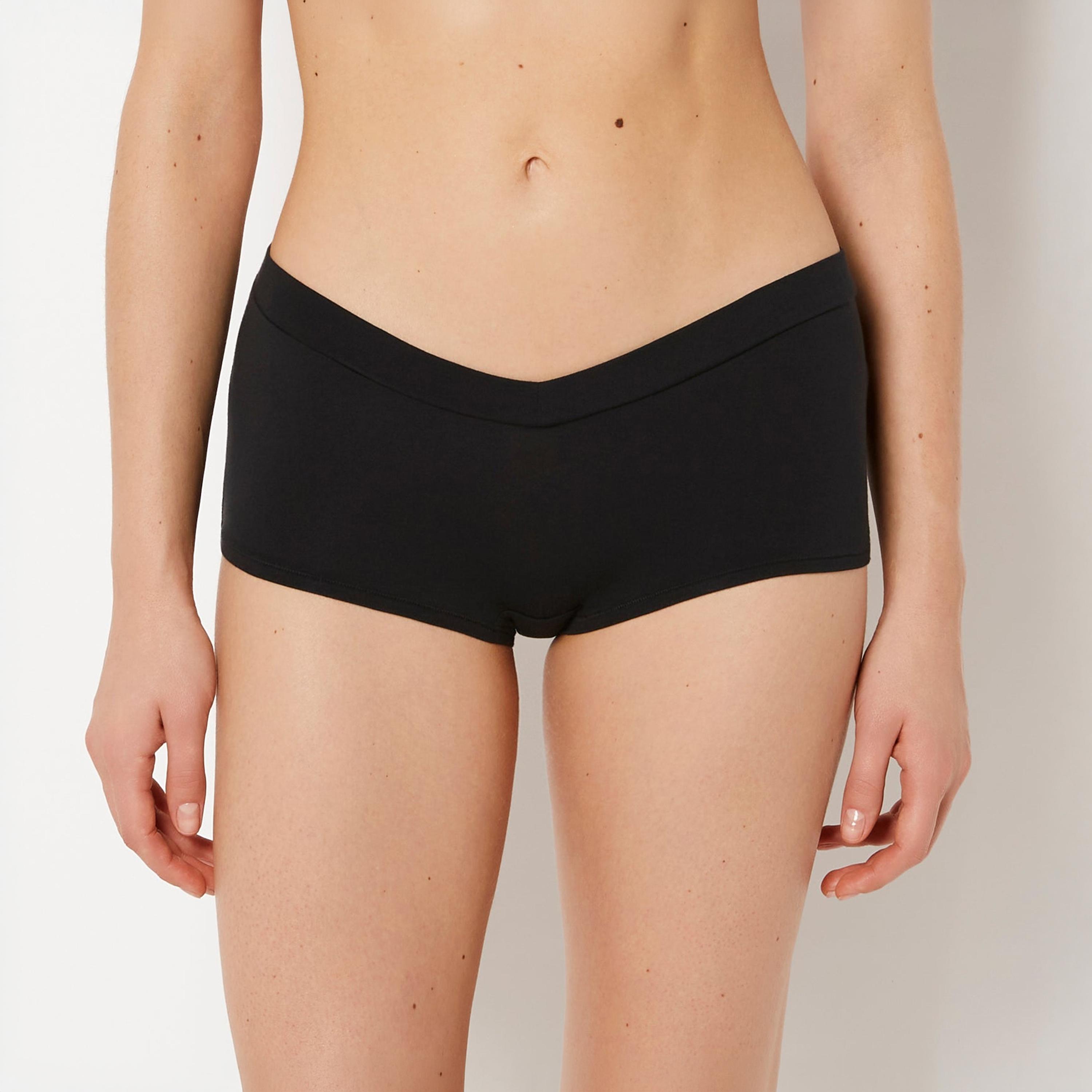 La Senza Cotton Plain Full Coverage Women's Boyshort Panties-women-clothing-lingerie-panties-image-1
