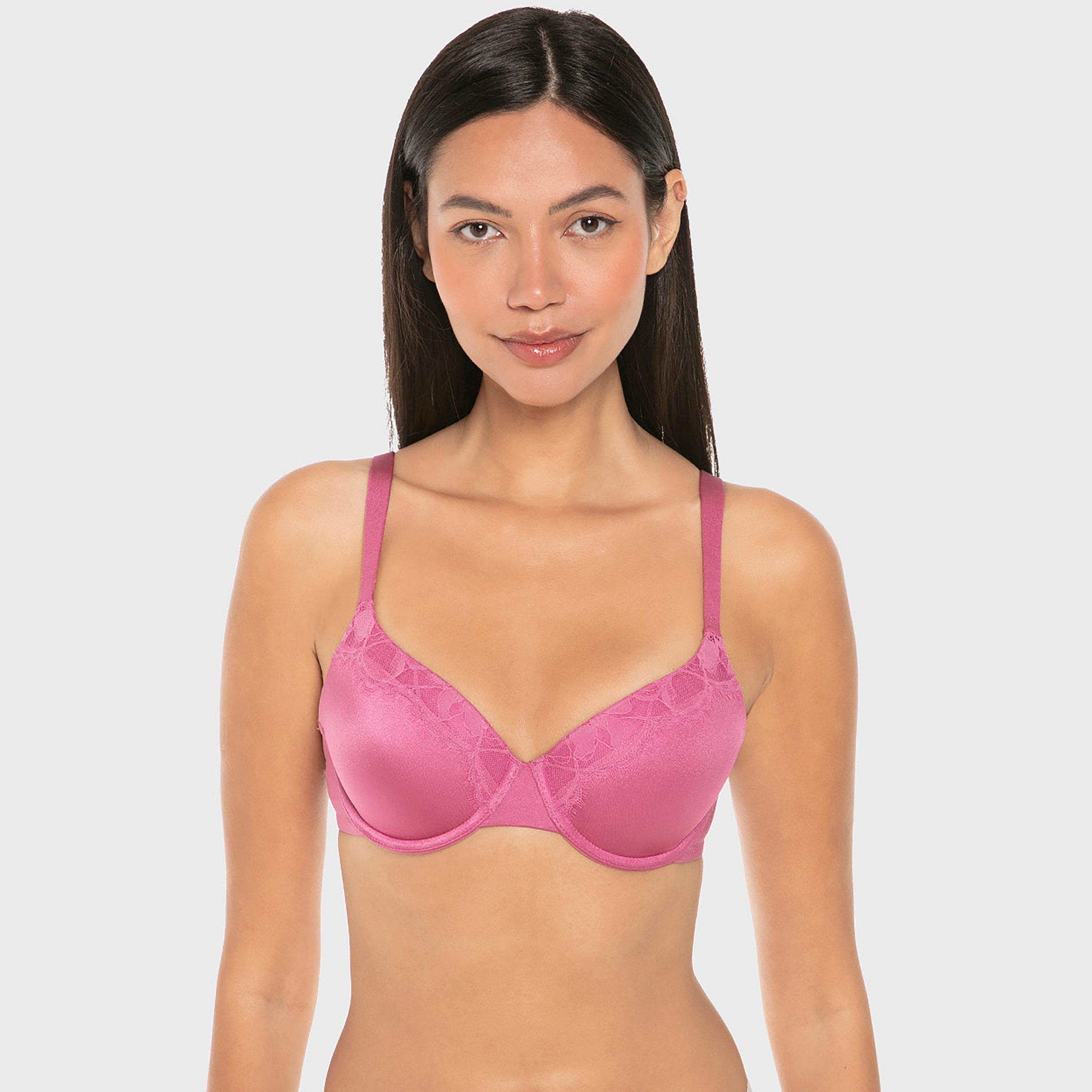 حمالة صدر "تيشيرت" بيضاء بحواف دانتيل وسلك سفلي ودعم متوسط وبطانة خفيفة من لا سينزا-women-clothing-lingerie-bras-image-1