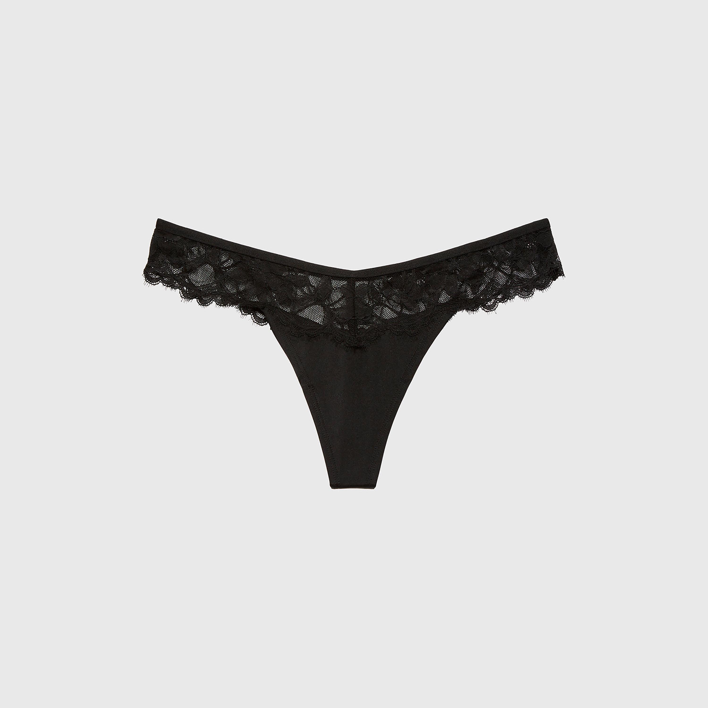 سروال داخلي نسائي "ثونغ" (Diva) من البولي أميد والدانتيل بتغطية منخفضة من لا سينزا-women-clothing-lingerie-panties-image-7