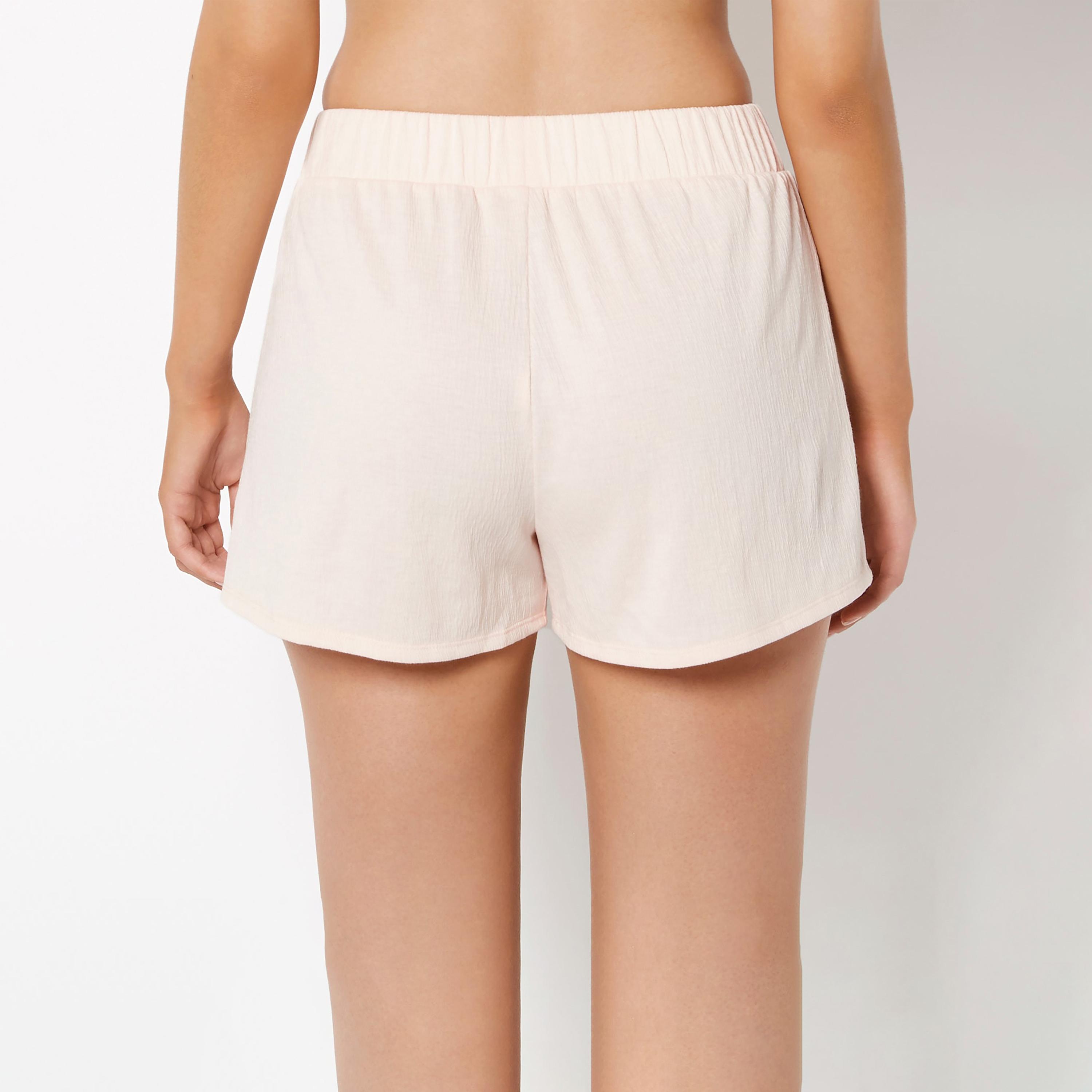 La Senza Textured High Rise Elasticated Waist Women's Boxer Shorts-women-clothing-nightwear-pyjamas-bottoms-image-3