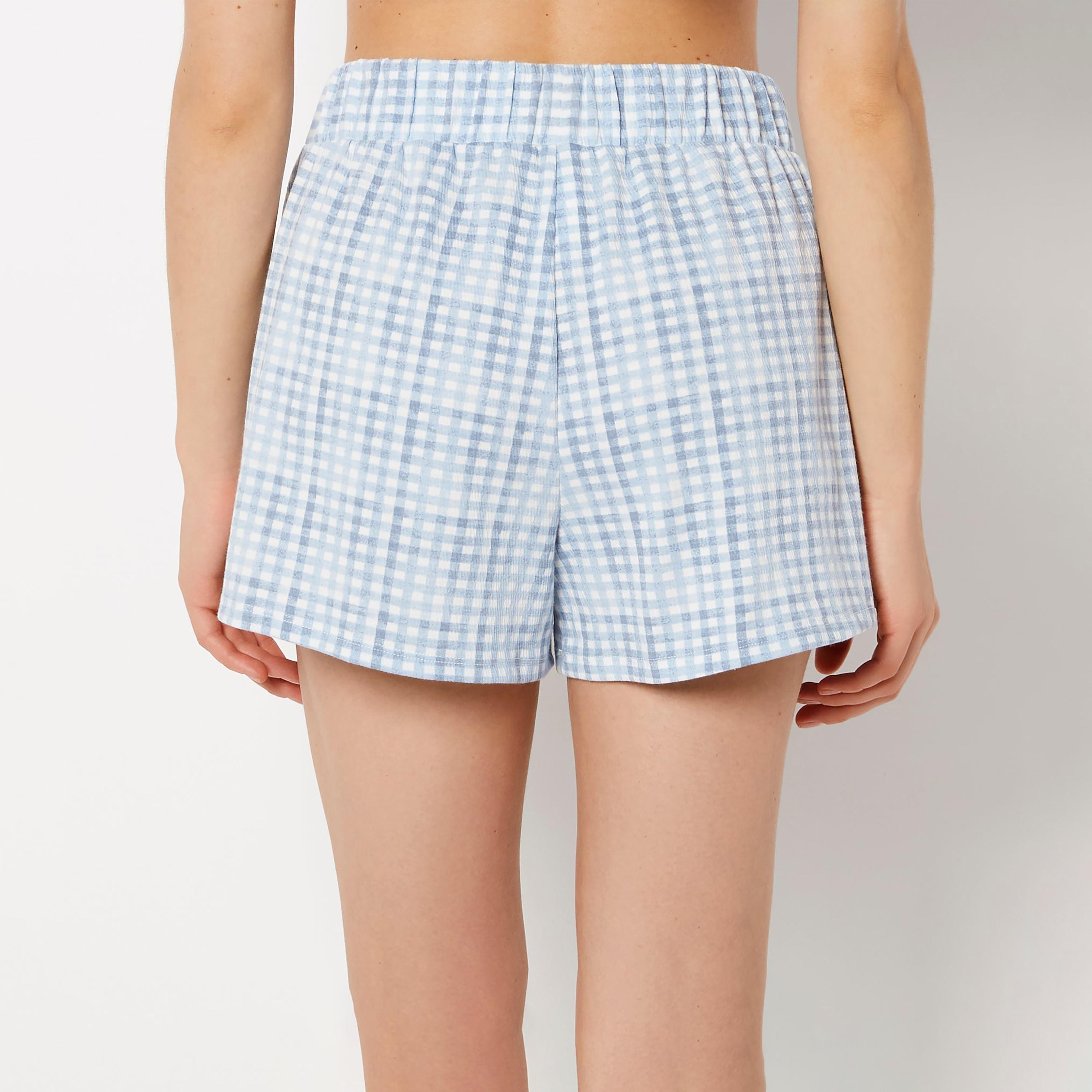 La Senza Checked High Rise Elasticated Waist Women's Boxer Shorts-women-clothing-nightwear-pyjamas-bottoms-image-3