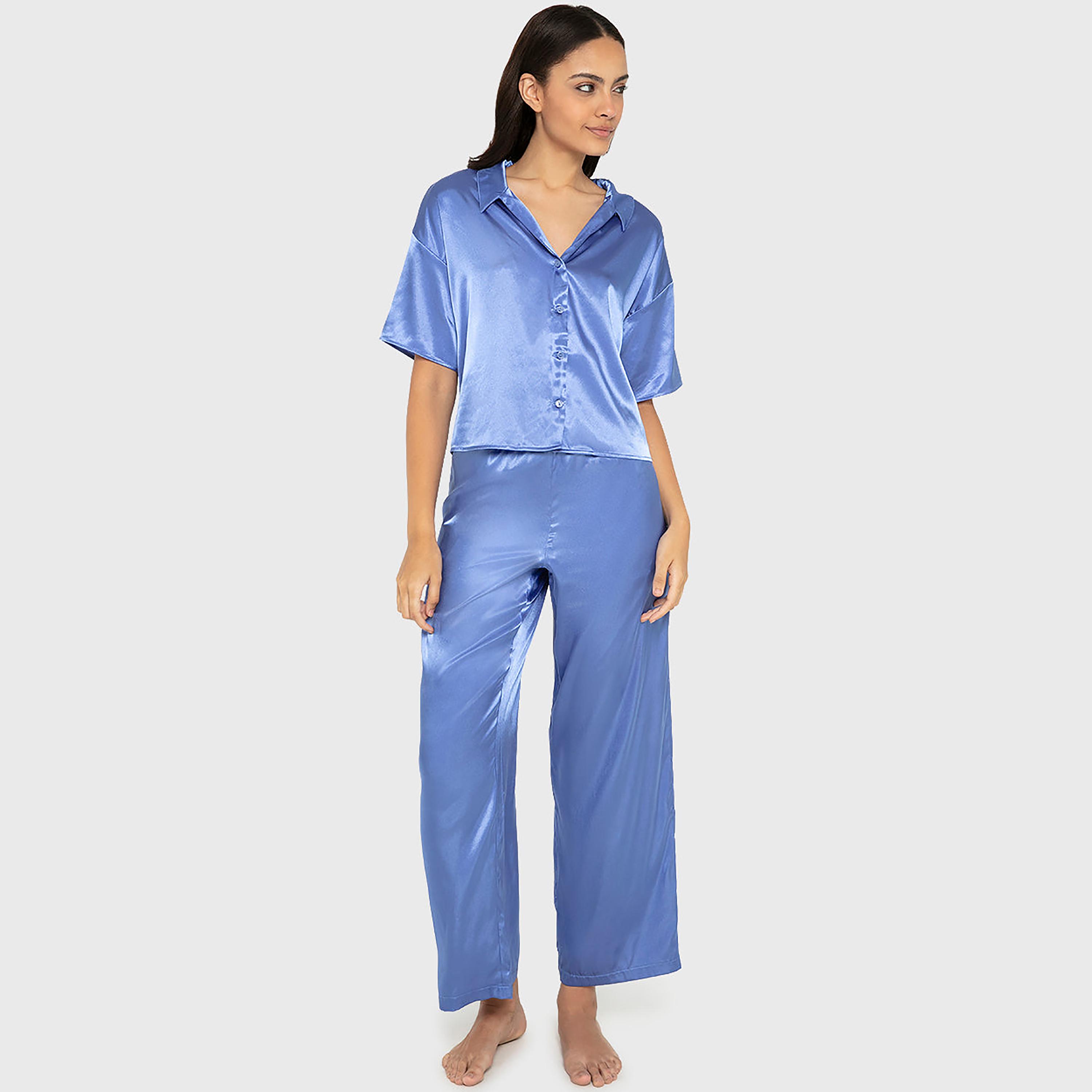 La Senza Women's Plain Shirt & Pyjamas Set-women-clothing-nightwear-pyjamas-longsets-image-1
