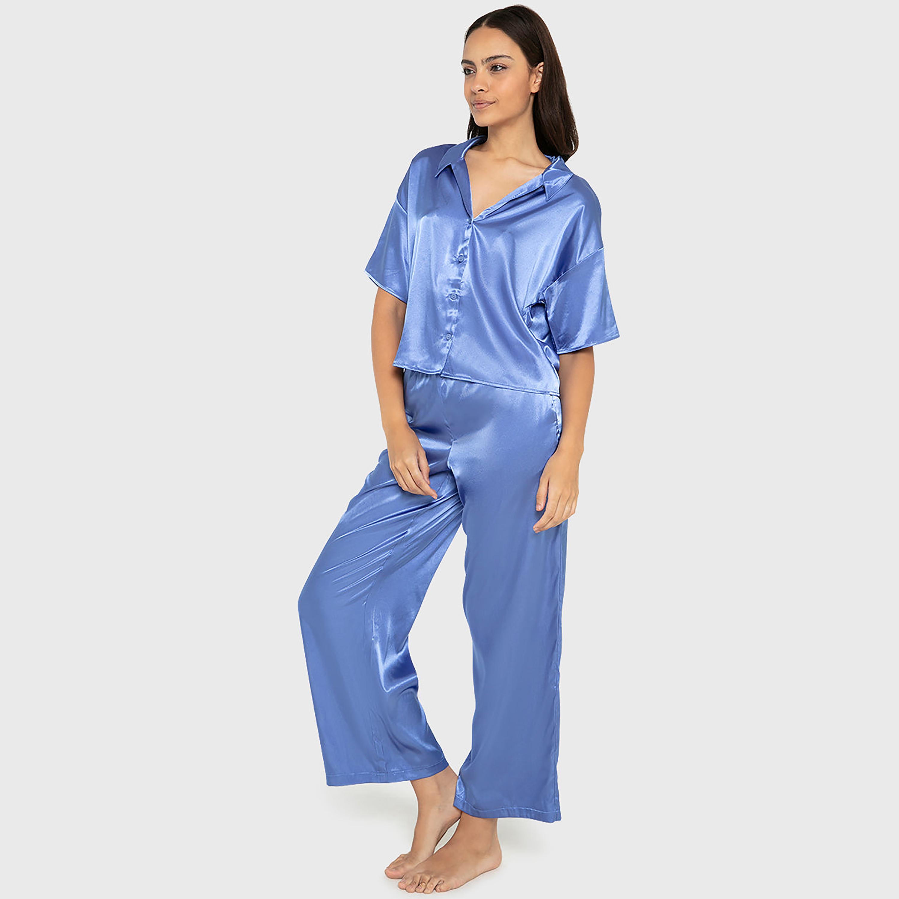 La Senza Women's Plain Shirt & Pyjamas Set-women-clothing-nightwear-pyjamas-longsets-image-2