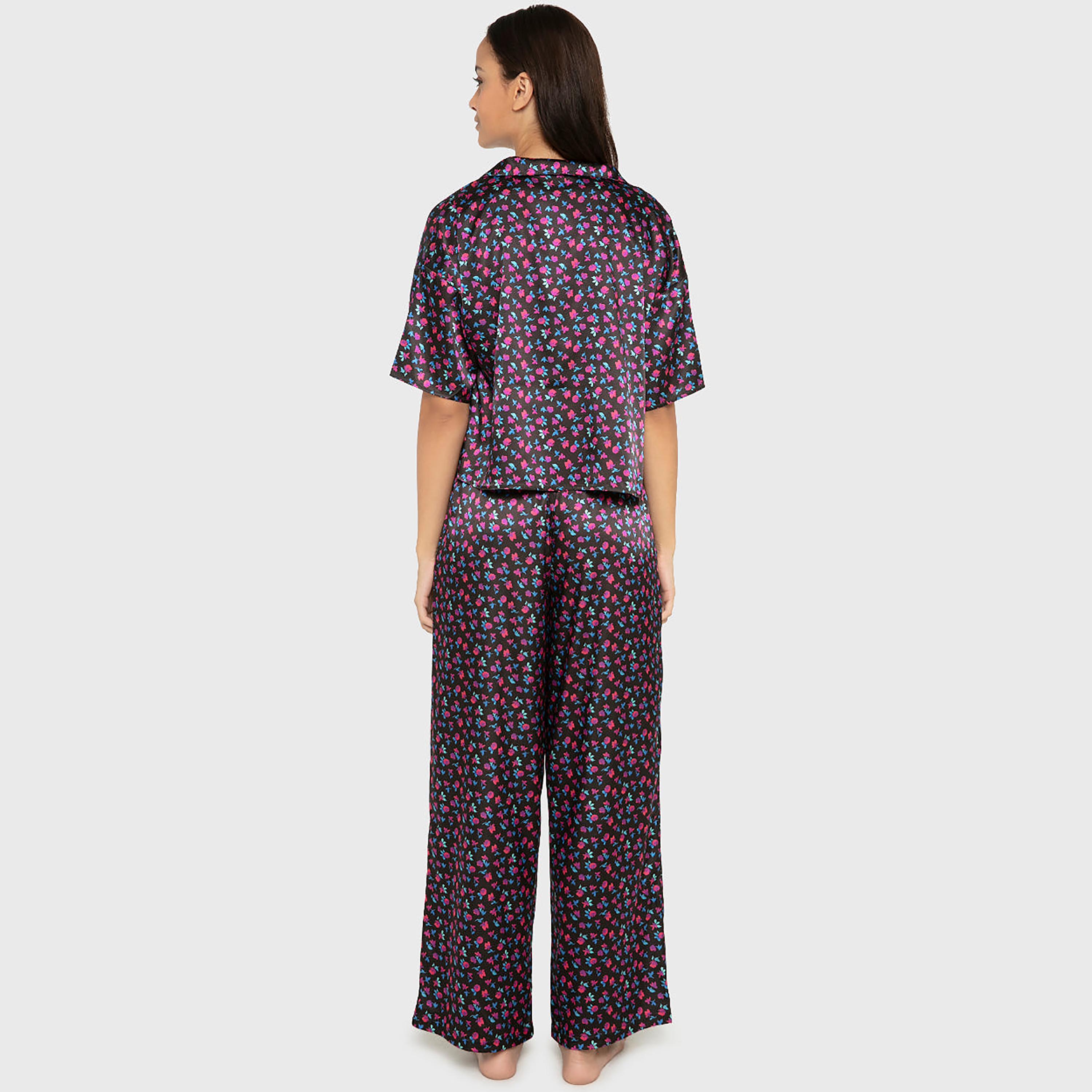 طقم بيجاما نسائي (قميص وبنطلون) بطبعة زهور من لا سينزا-women-clothing-nightwear-pyjamas-longsets-image-3