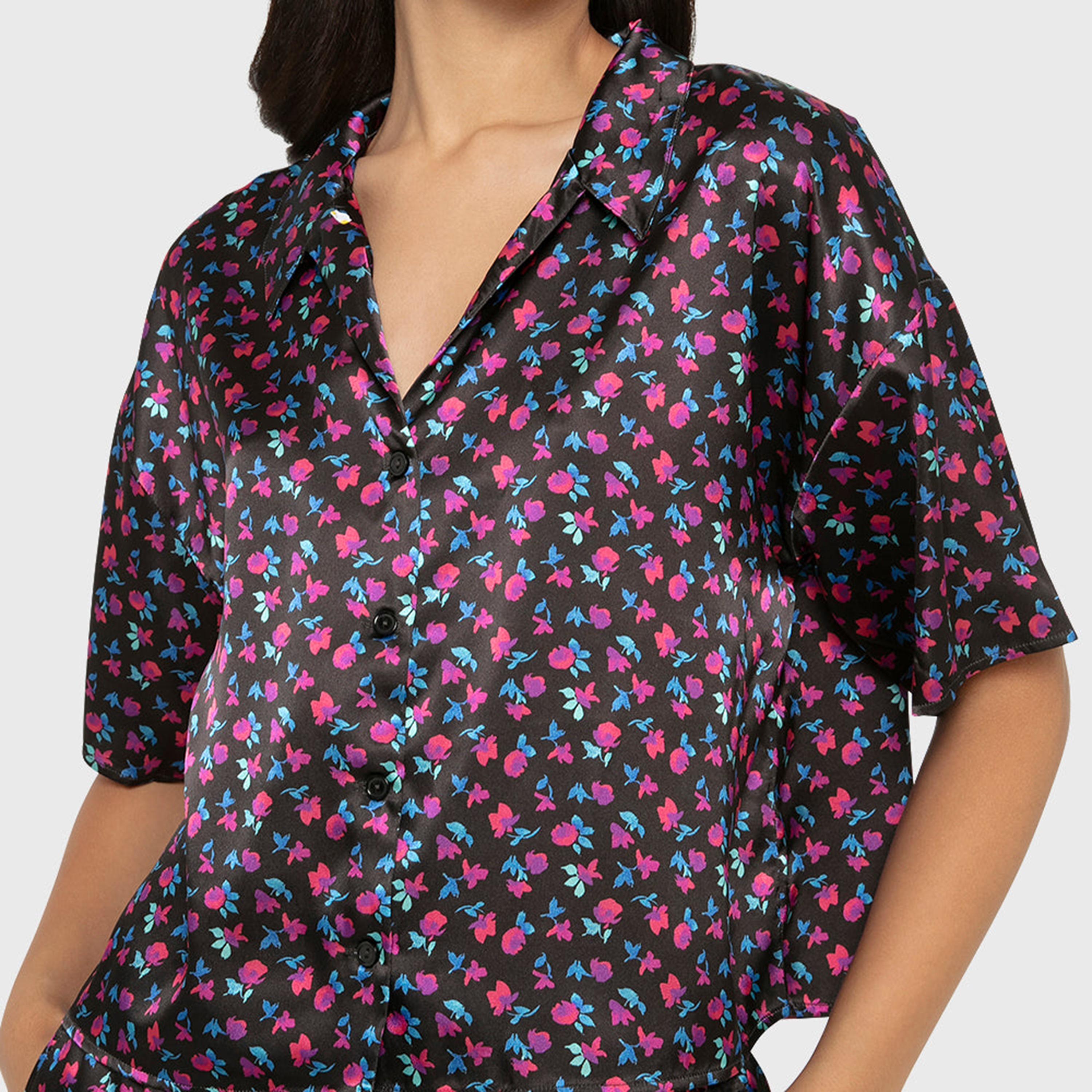 طقم بيجاما نسائي (قميص وبنطلون) بطبعة زهور من لا سينزا-women-clothing-nightwear-pyjamas-longsets-image-6