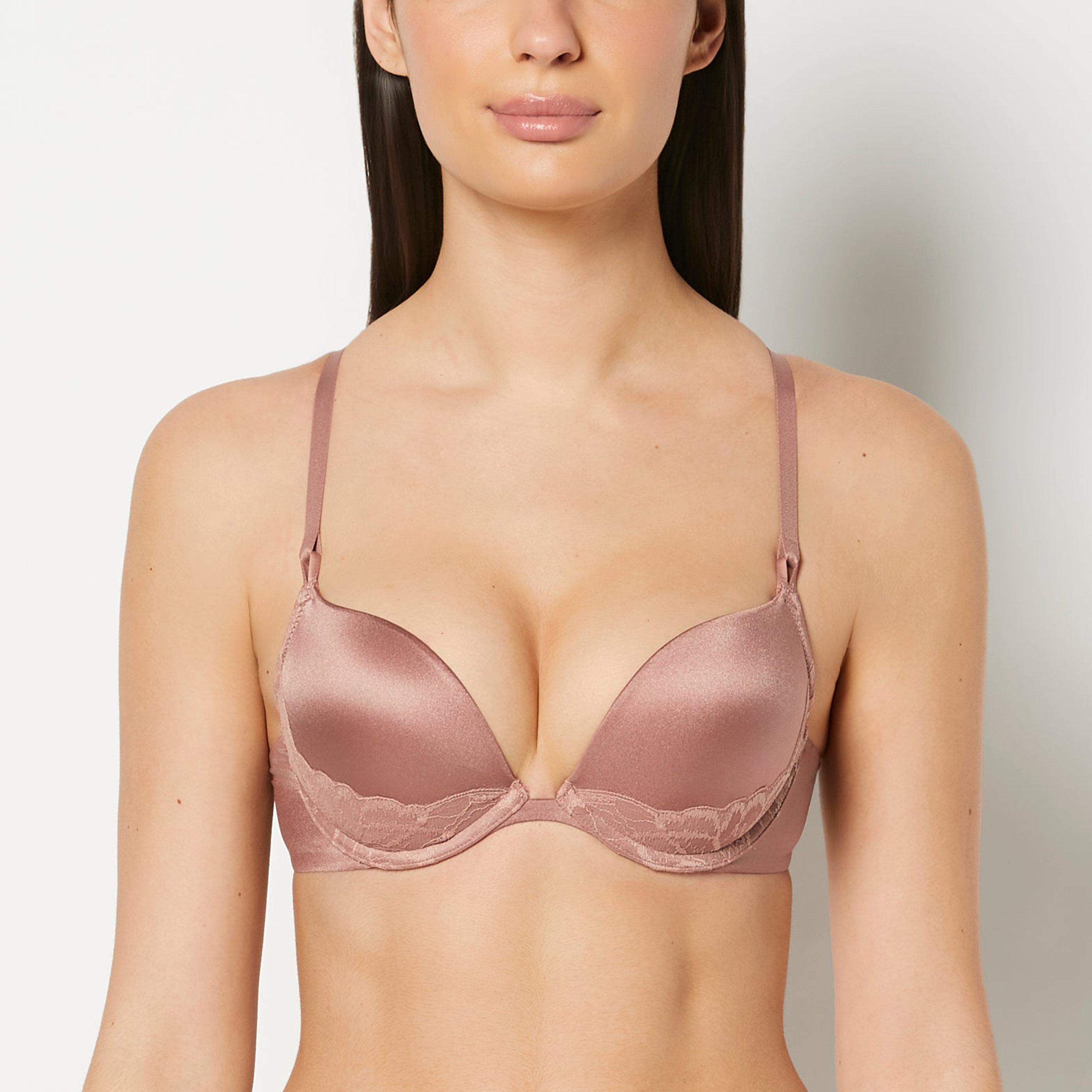 La Senza Lush Lace Wired High Support Gel Padding Women's Push-Up Plunge Bra-women-clothing-lingerie-bras-image-1