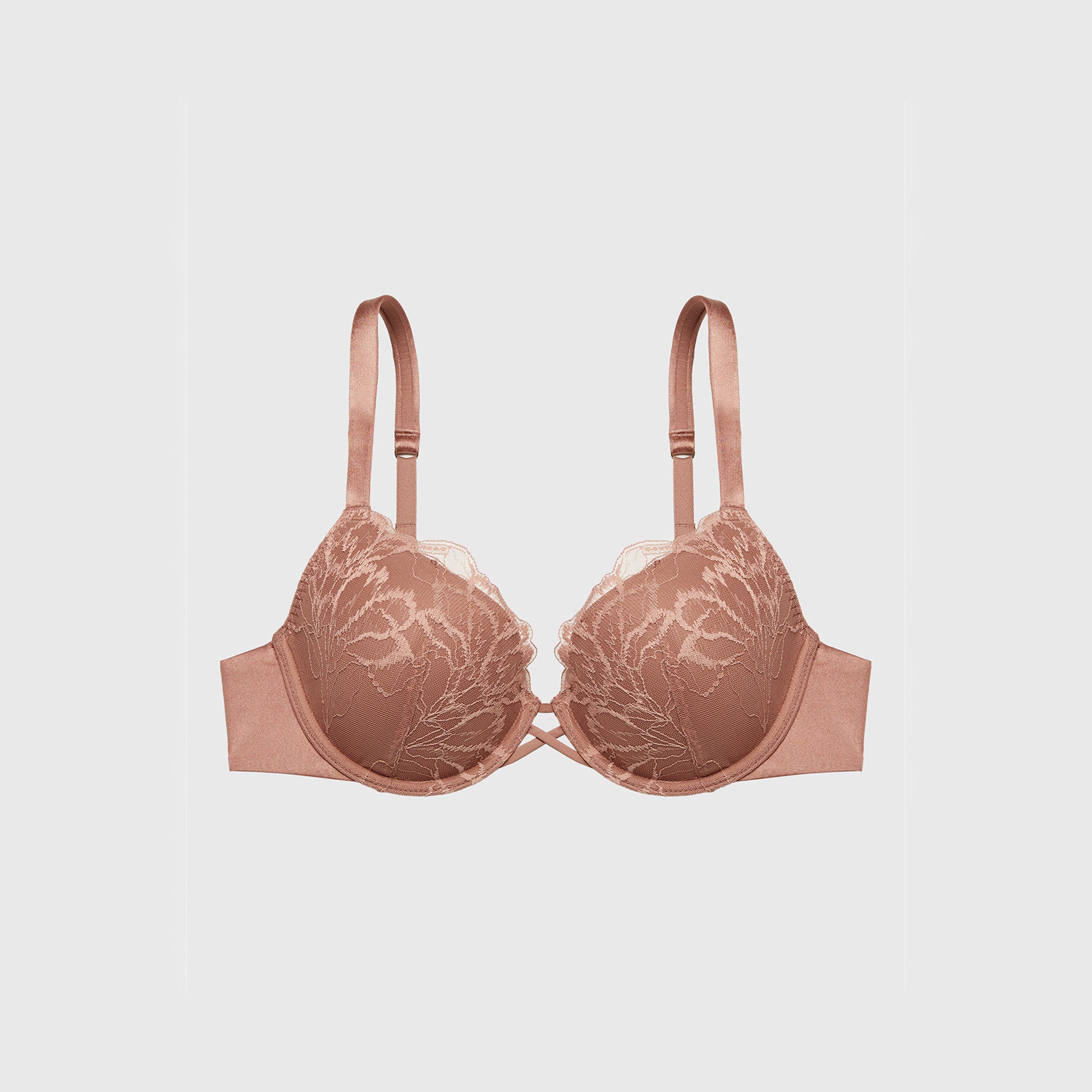 حمالة صدر بوش أب نسائية دانتيل بسلك ودعم متوسط ومبطنة خفيفاً لوش دانتيل من لا سينزا-women-clothing-lingerie-bras-image-4