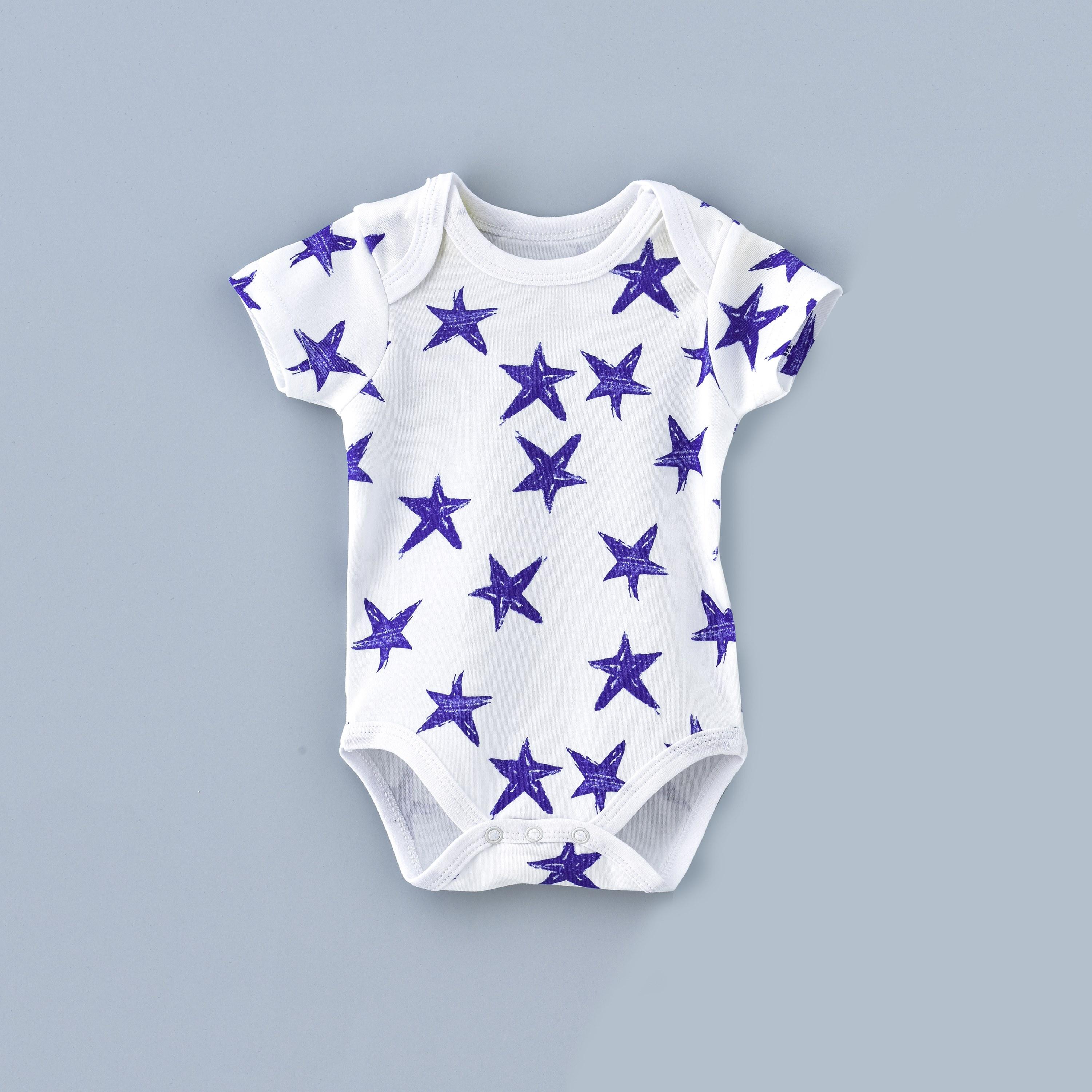Babyqlo Blue Stars Printed Bodysuit-baby-girls-clothing-bodysuits-image-1