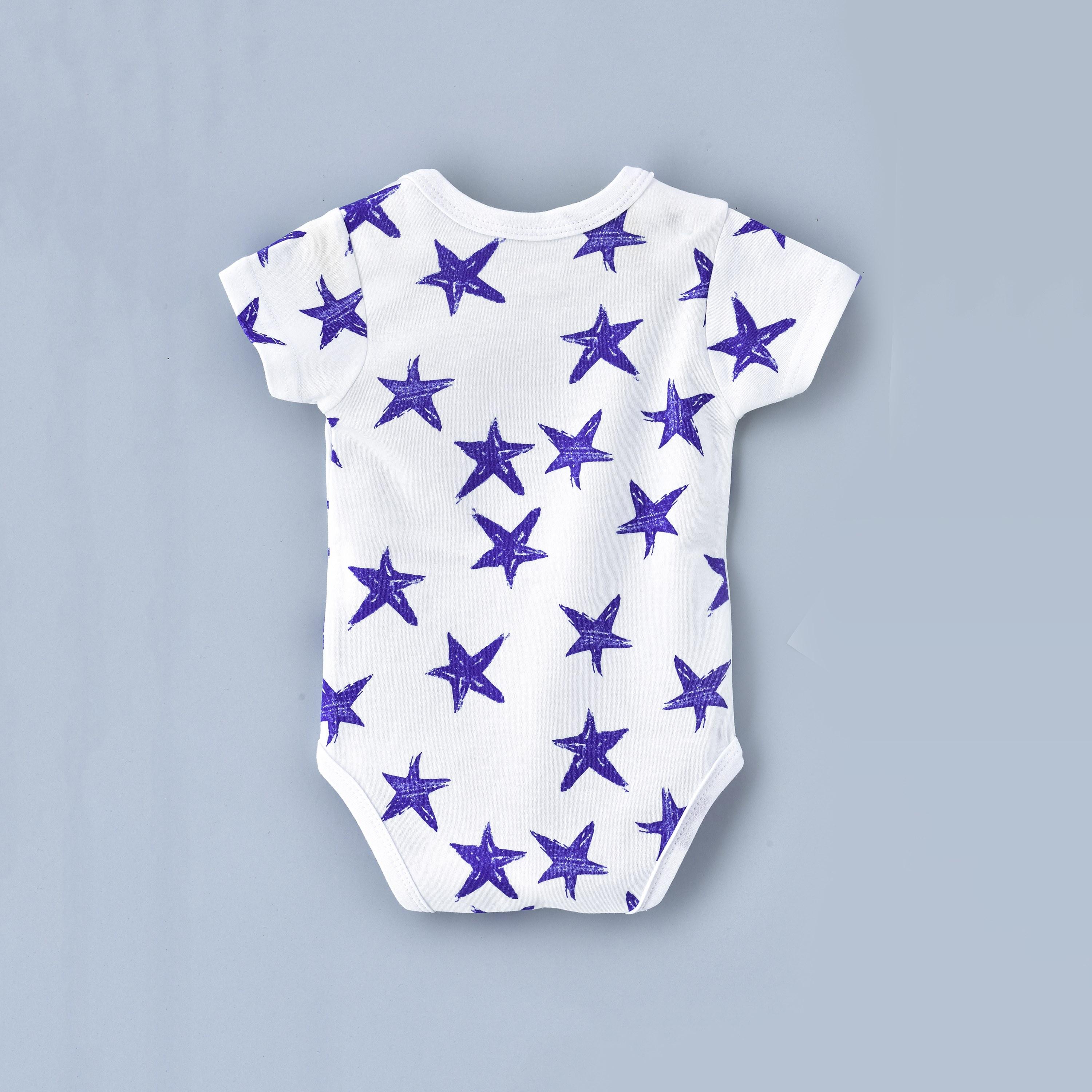 Babyqlo Blue Stars Printed Bodysuit-baby-girls-clothing-bodysuits-image-2