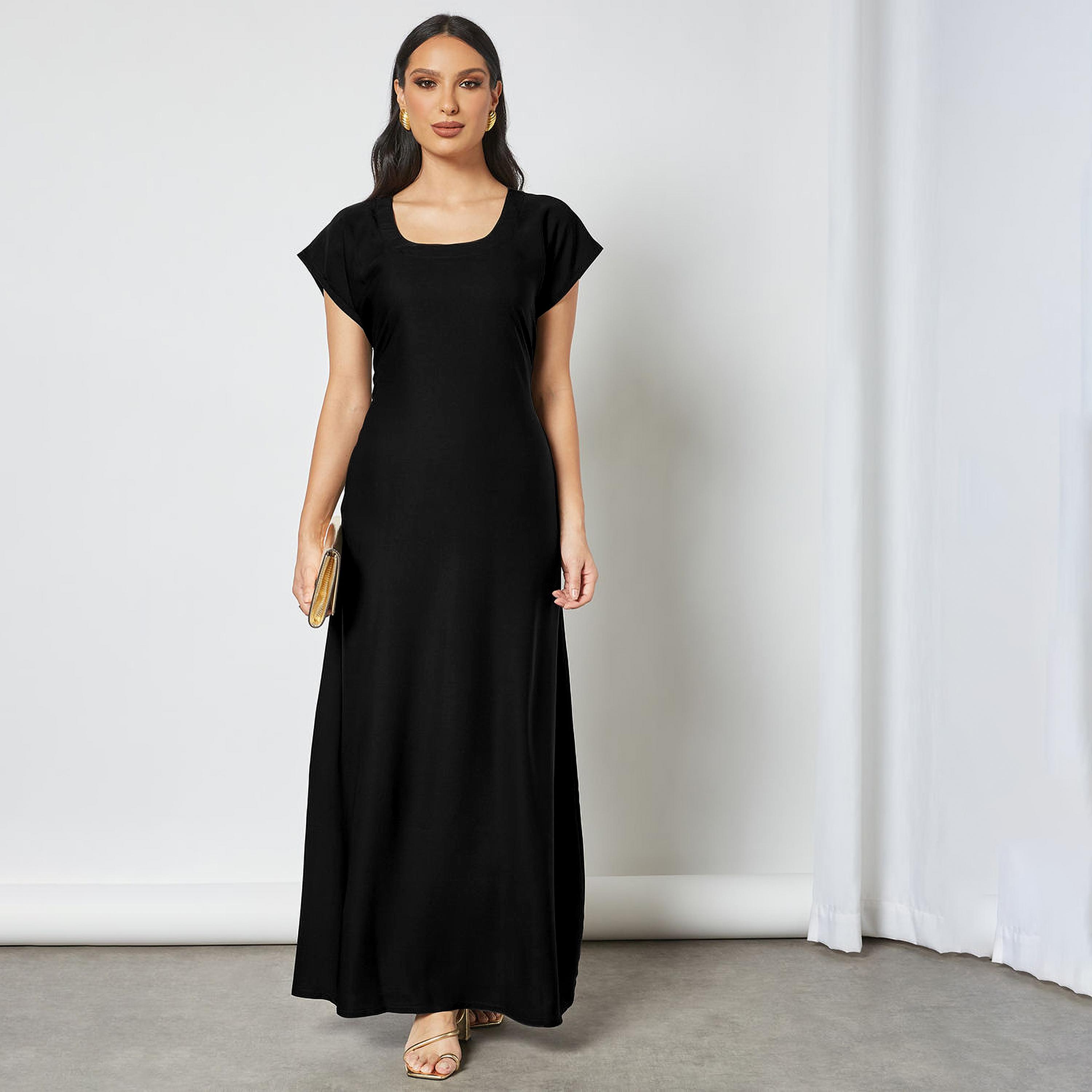 Nukhbaa Crepe Nida Women's Abaya Inner Dress-women-arabicclothing-abayainner-image-1