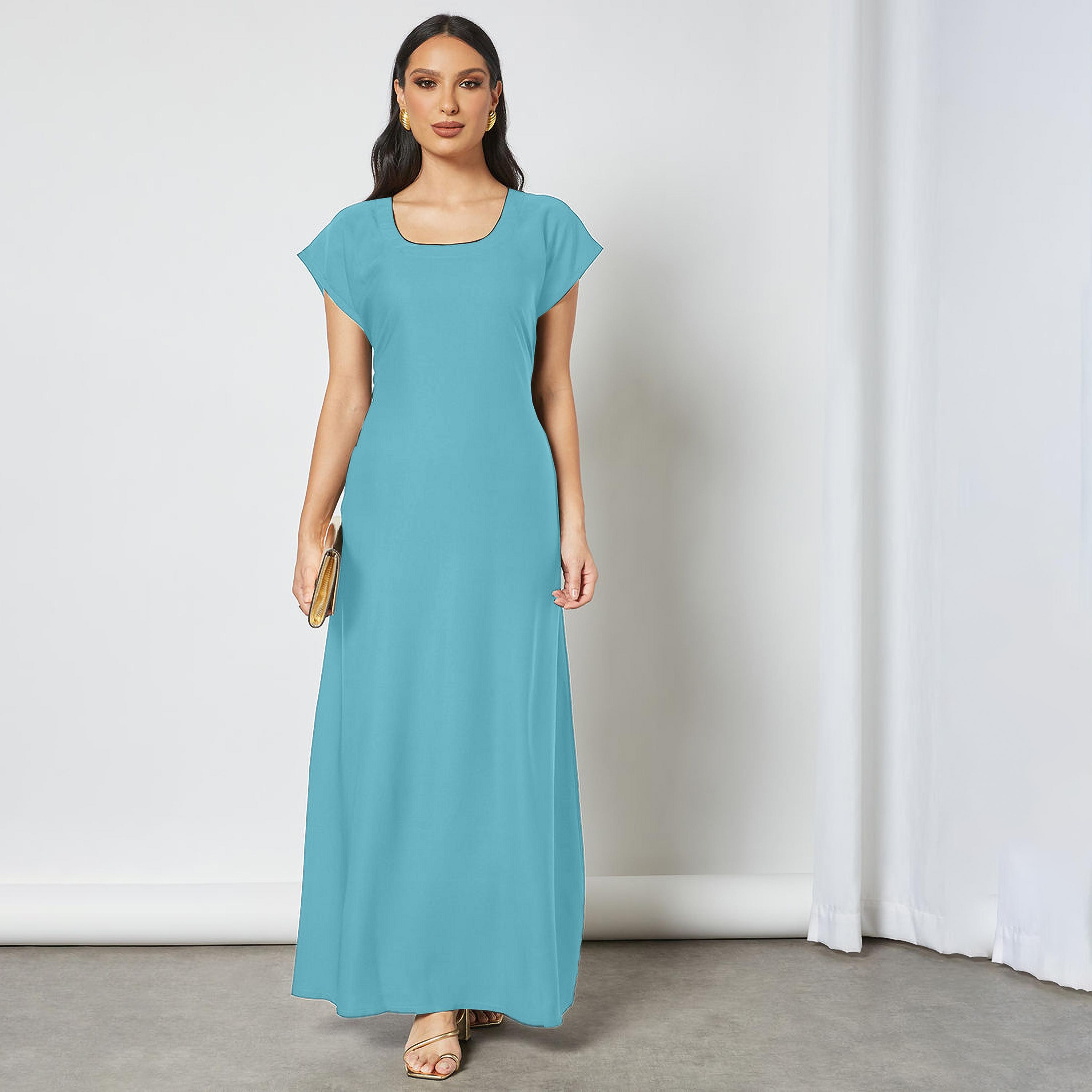 Nukhbaa Crepe Nida Women's Abaya Inner Dress-women-arabicclothing-abayainner-image-1