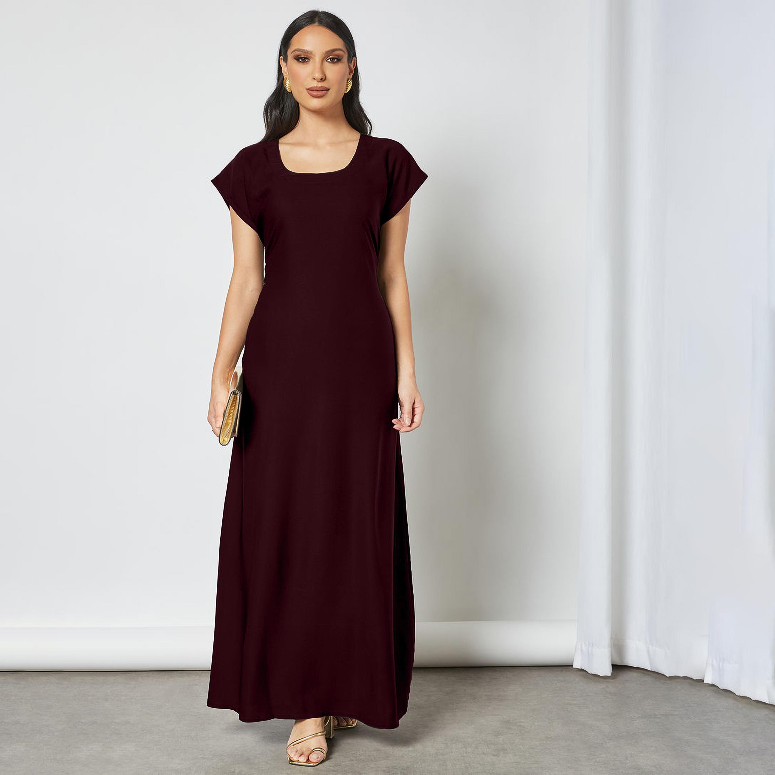 Nukhbaa Crepe Nida Women's Abaya Inner Dress-women-arabicclothing-abayainner-image-1