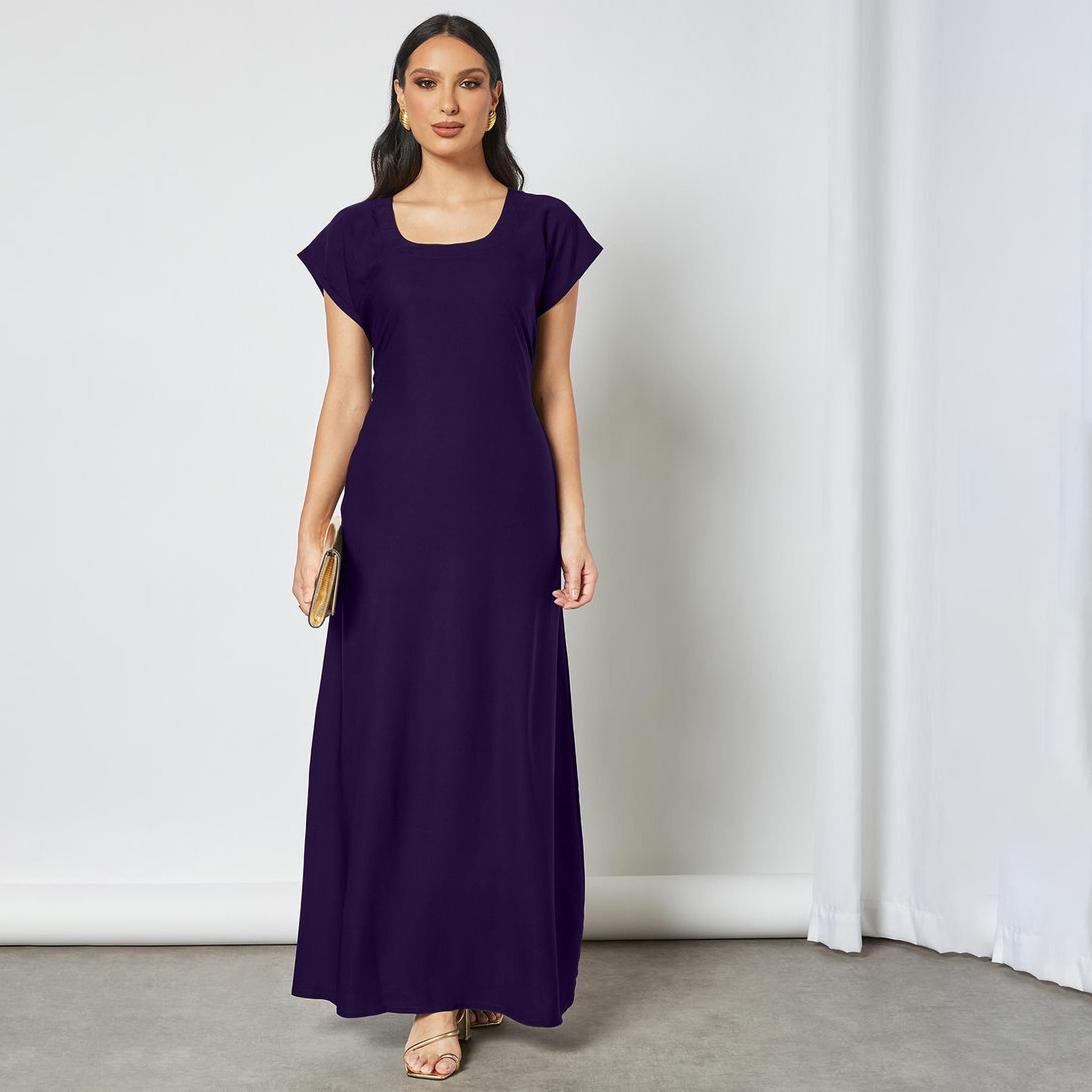 Nukhbaa Crepe Nida Women's Abaya Inner Dress-women-arabicclothing-abayainner-image-1