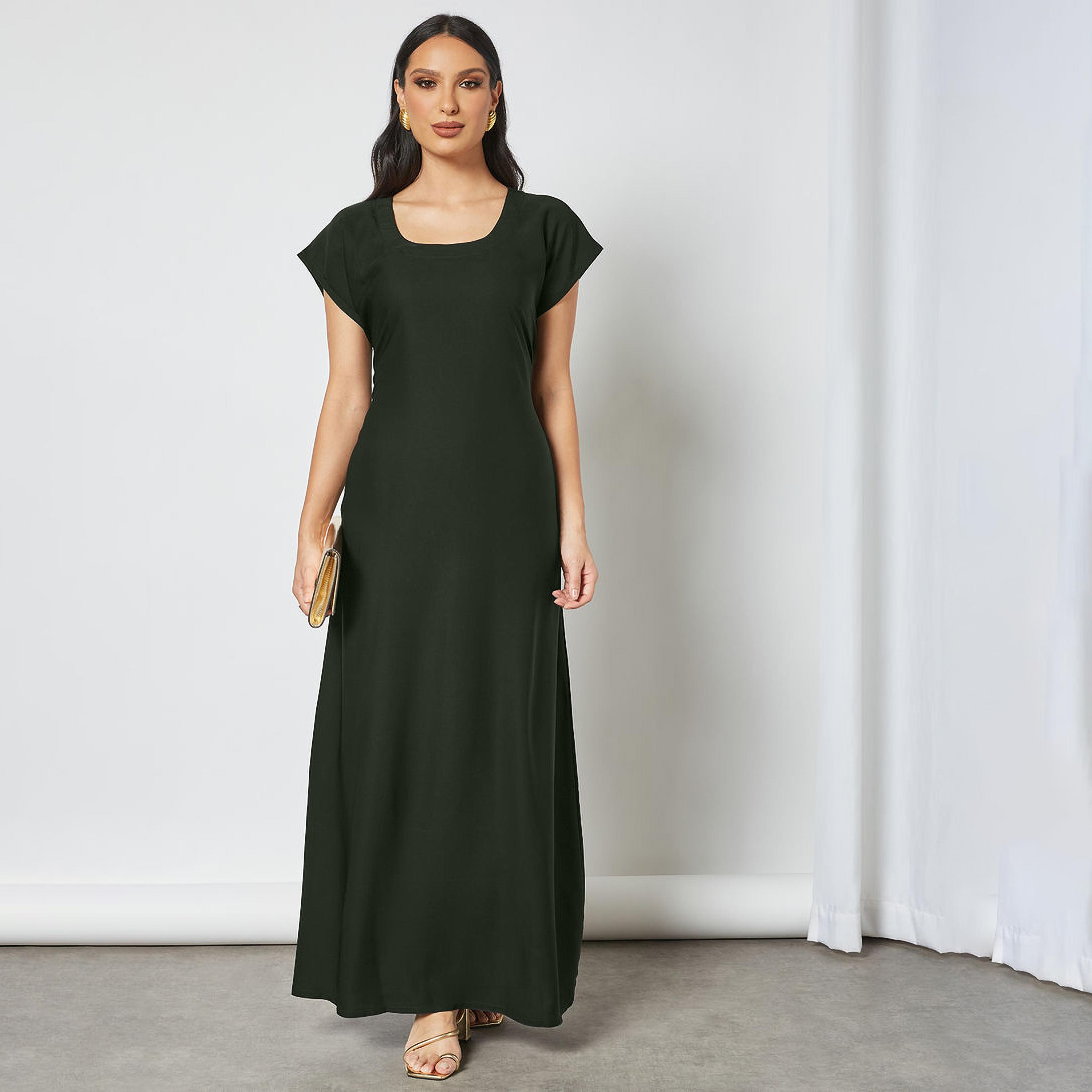 Nukhbaa Crepe Nida Women's Abaya Inner Dress-women-arabicclothing-abayainner-image-1