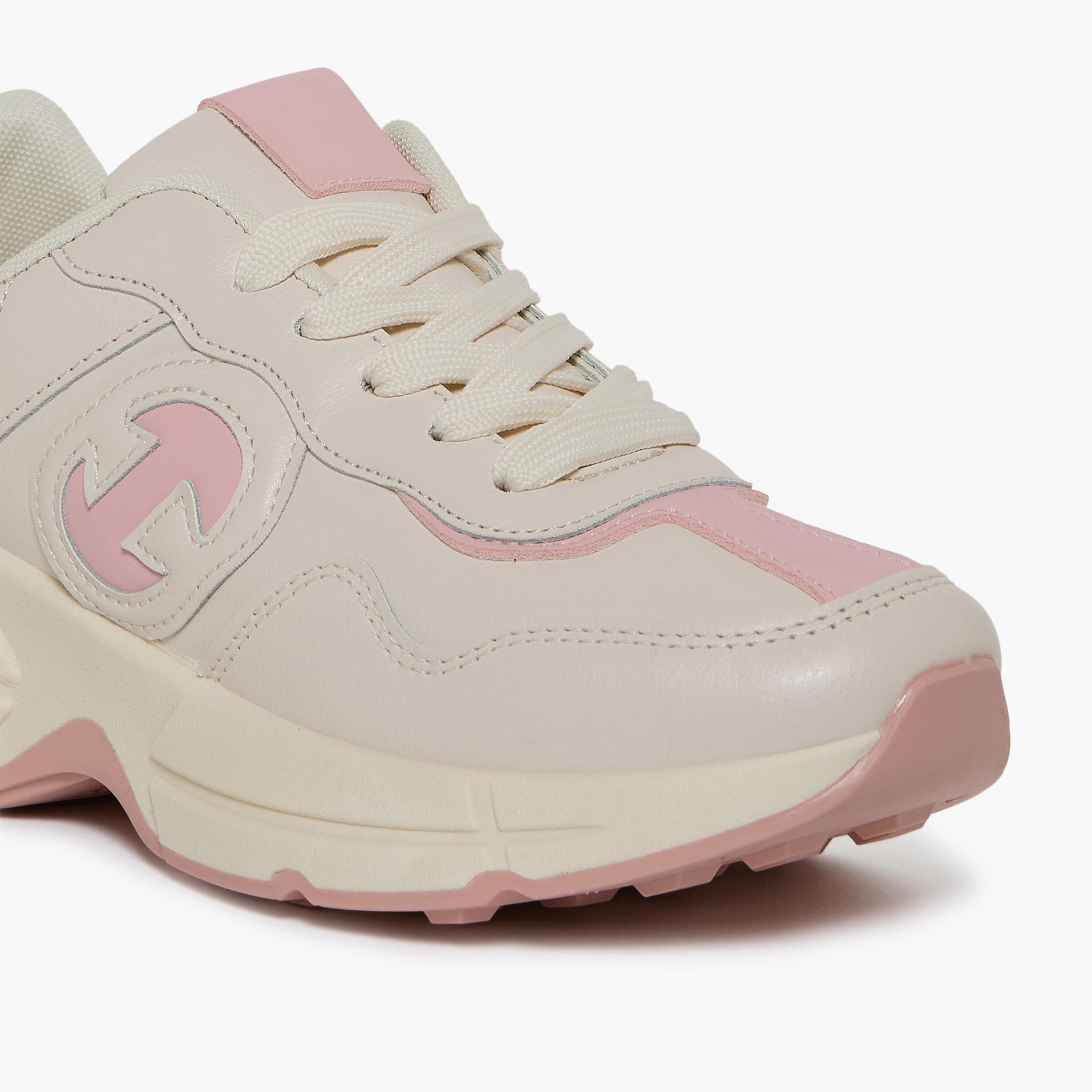 جيومني - حذاء رياضي مورات برباط نعل سميك كاحل منخفض للنساء | 611TF311-31-BEIGE-women-shoes-sneakers-image-2