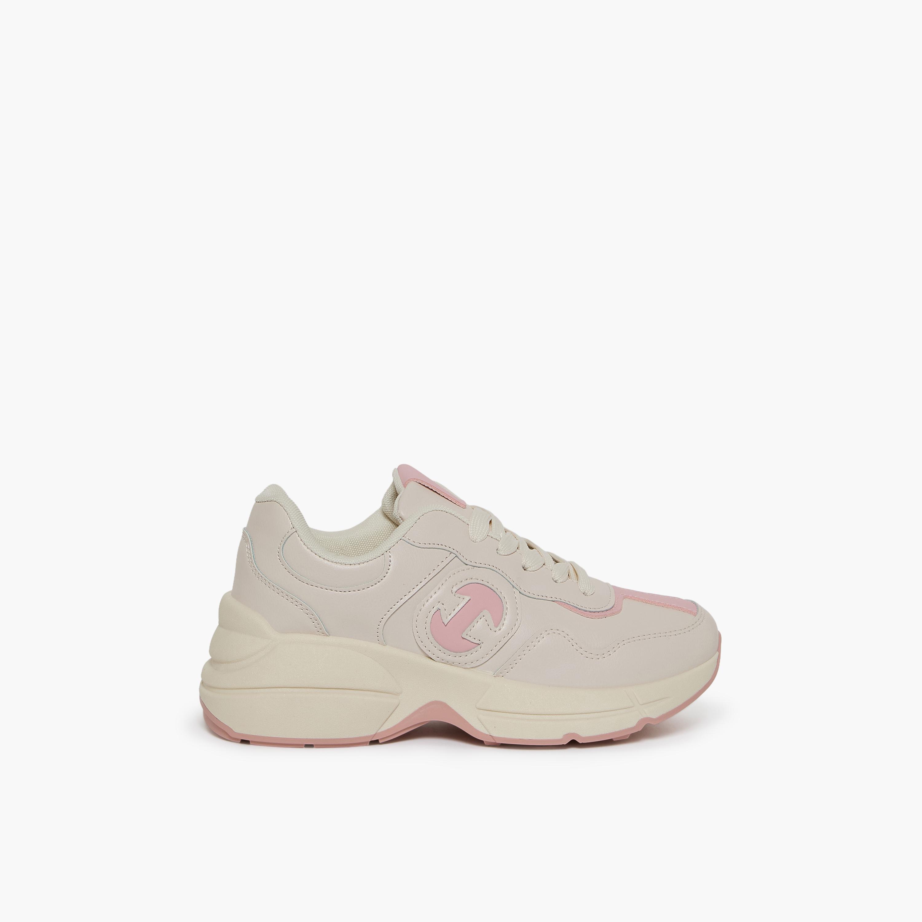 جيومني - حذاء رياضي مورات برباط نعل سميك كاحل منخفض للنساء | 611TF311-31-BEIGE-women-shoes-sneakers-image-4