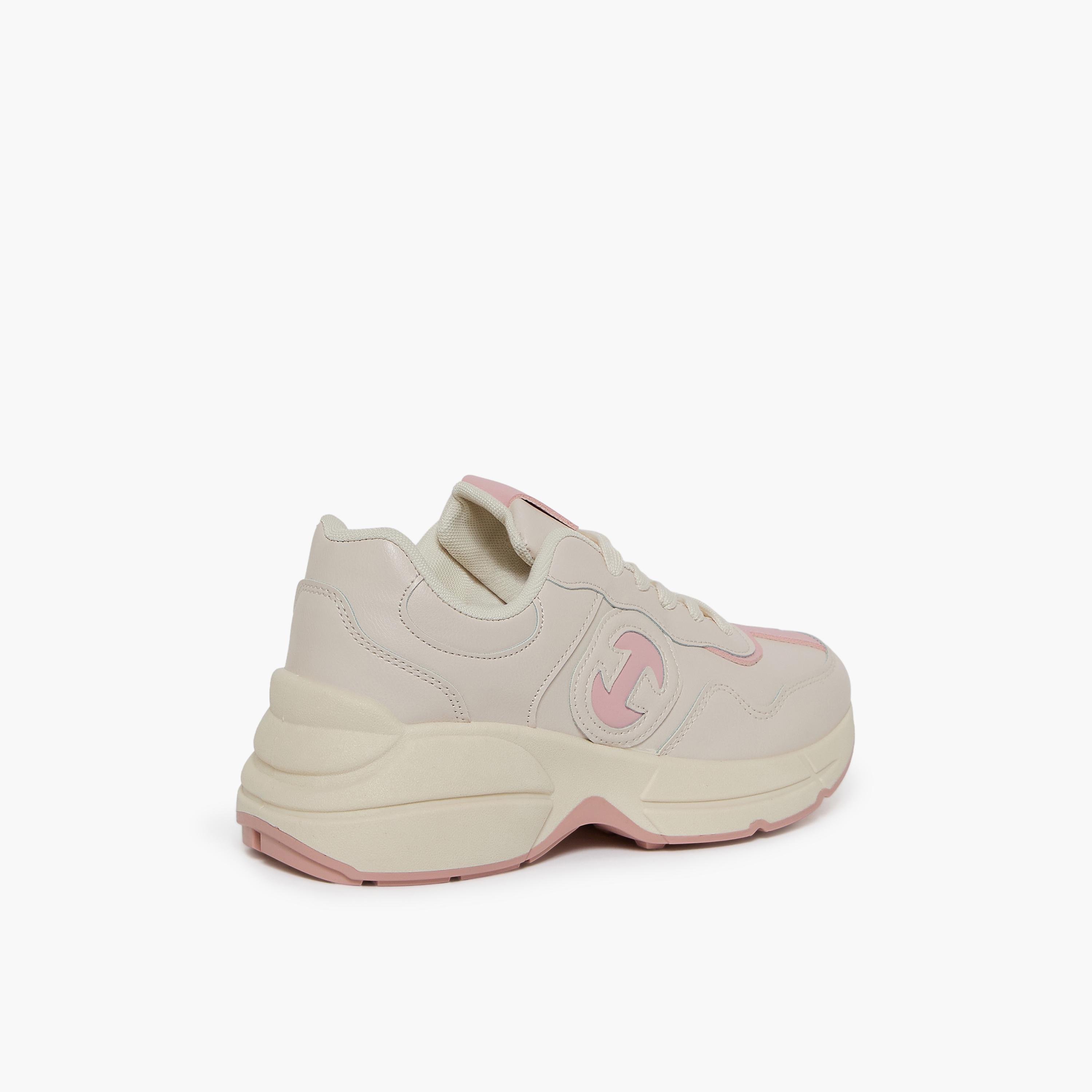 جيومني - حذاء رياضي مورات برباط نعل سميك كاحل منخفض للنساء | 611TF311-31-BEIGE-women-shoes-sneakers-image-5
