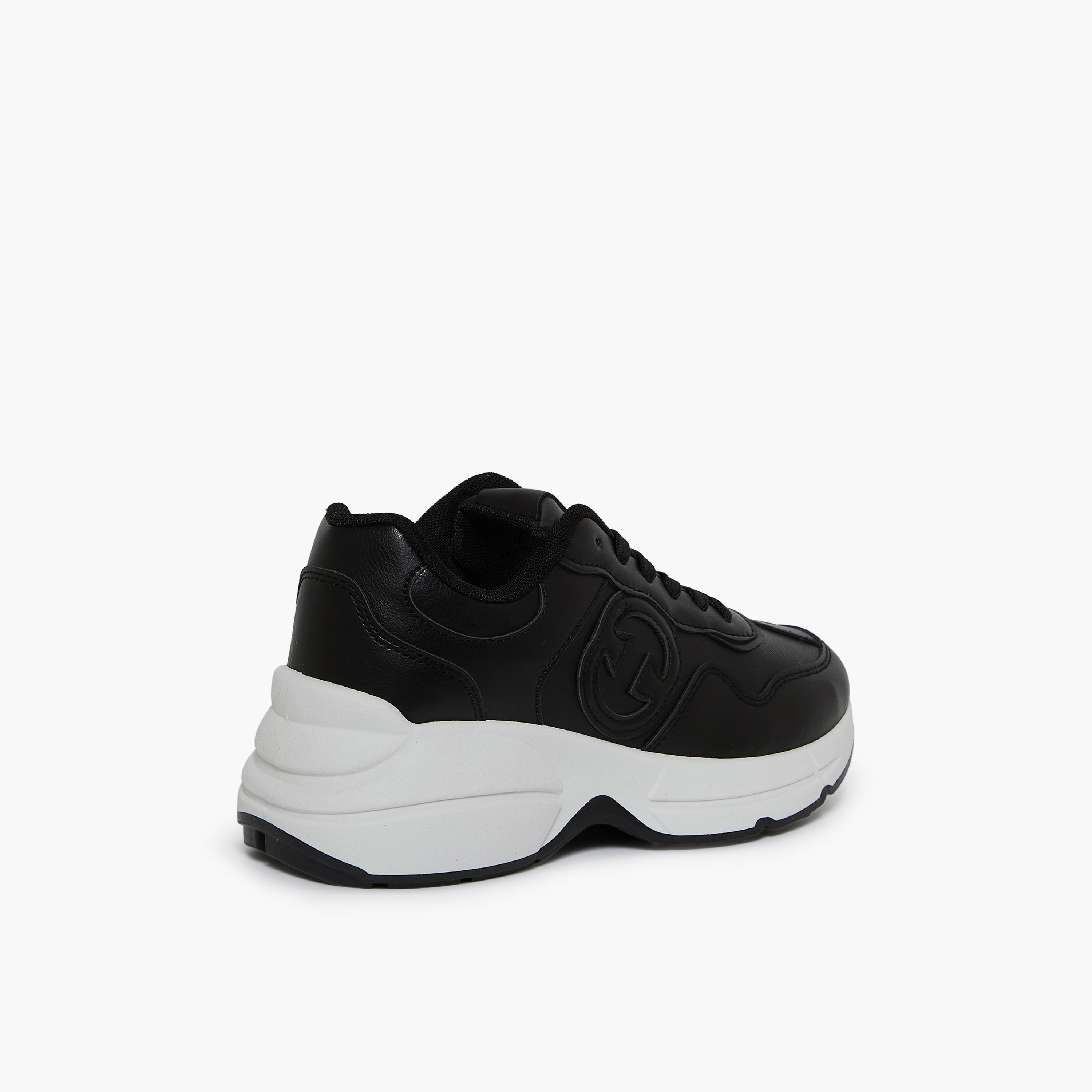 جيومني - حذاء رياضي نوري برباط نعل سميك كاحل منخفض للنساء | 611TF311-31-BLACK-women-shoes-sneakers-image-5