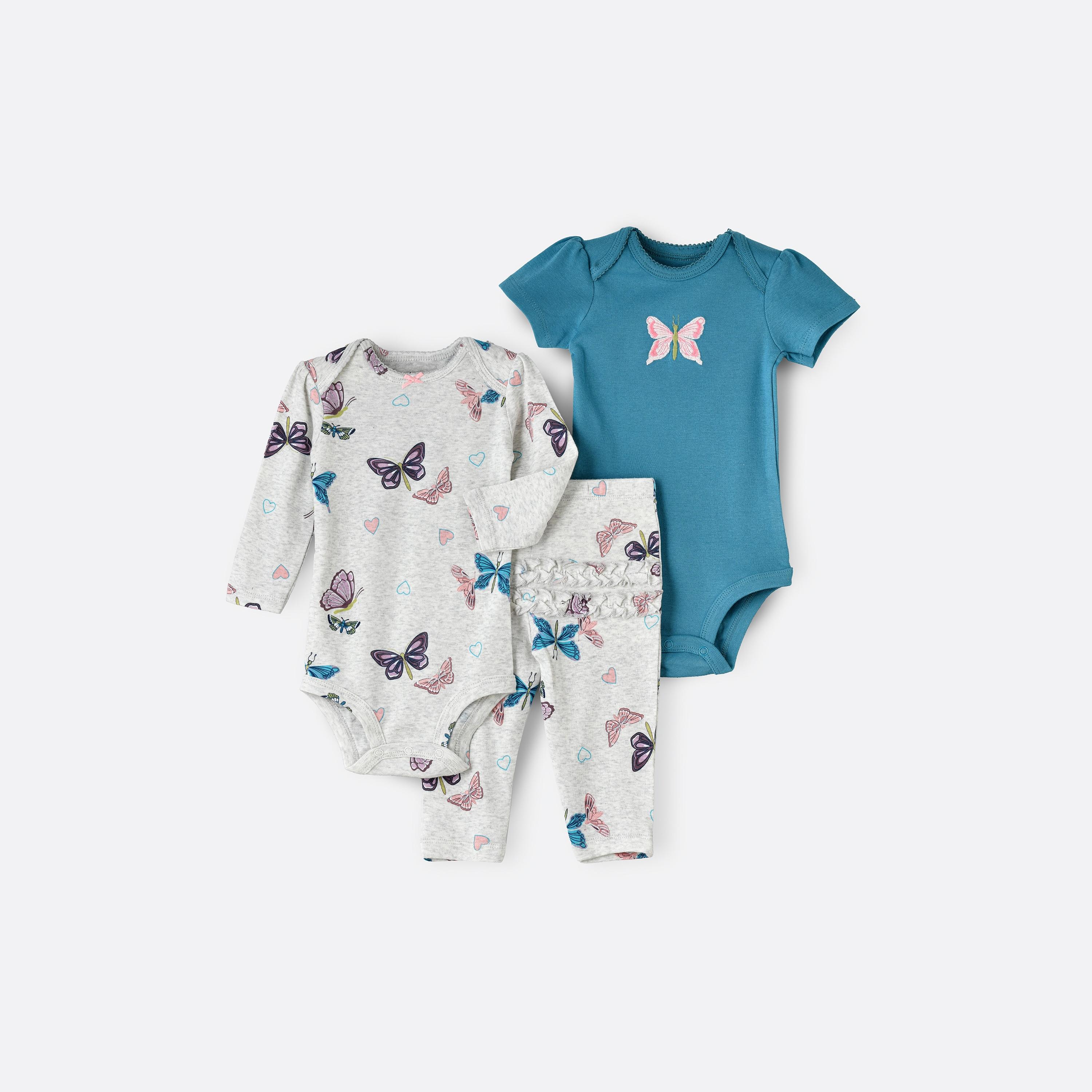 Babyqlo 2-Piece Butterfly Dreams Printed Bodysuits with Leggings-baby-girls-clothing-bodysuits-image-1