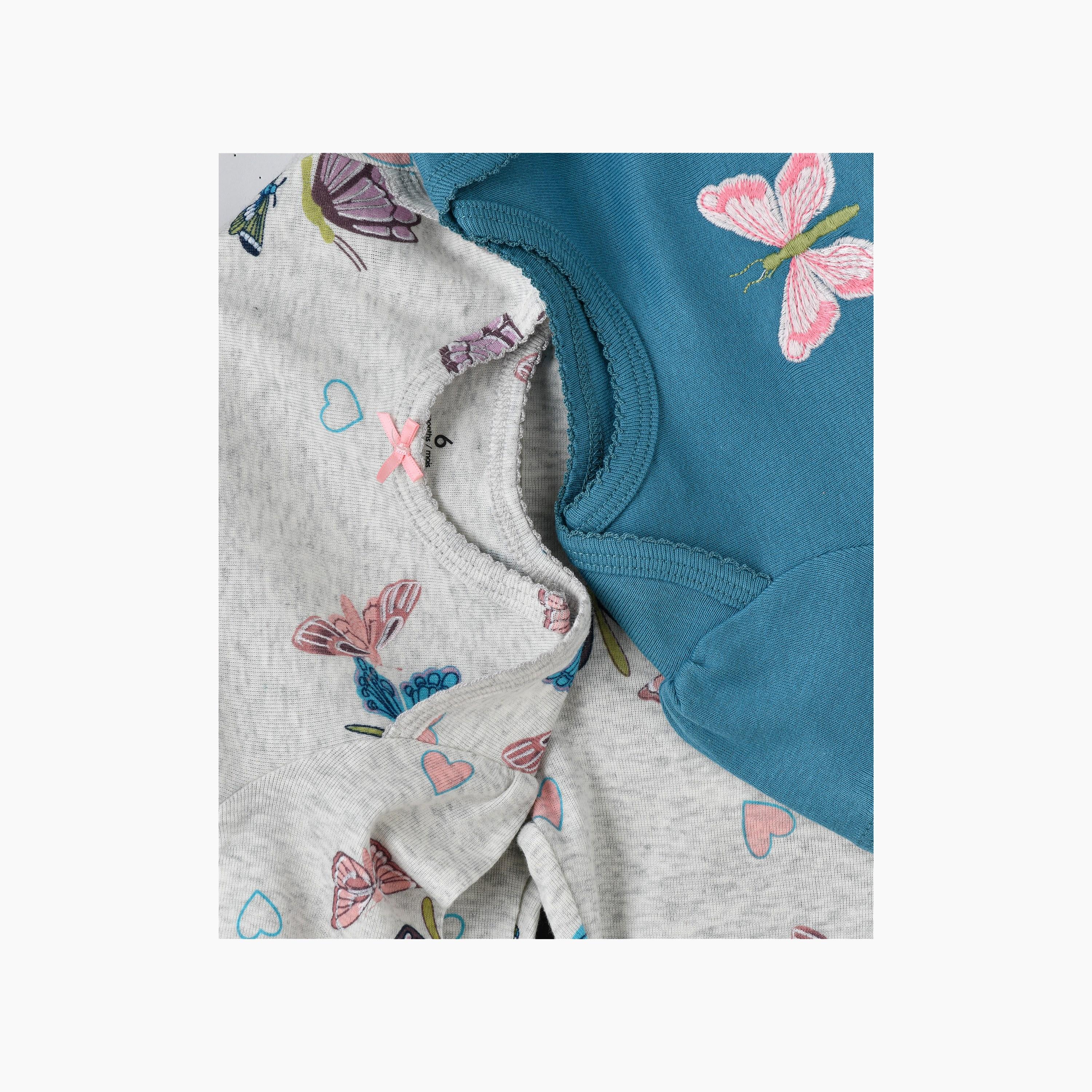 Babyqlo 2-Piece Butterfly Dreams Printed Bodysuits with Leggings-baby-girls-clothing-bodysuits-image-4