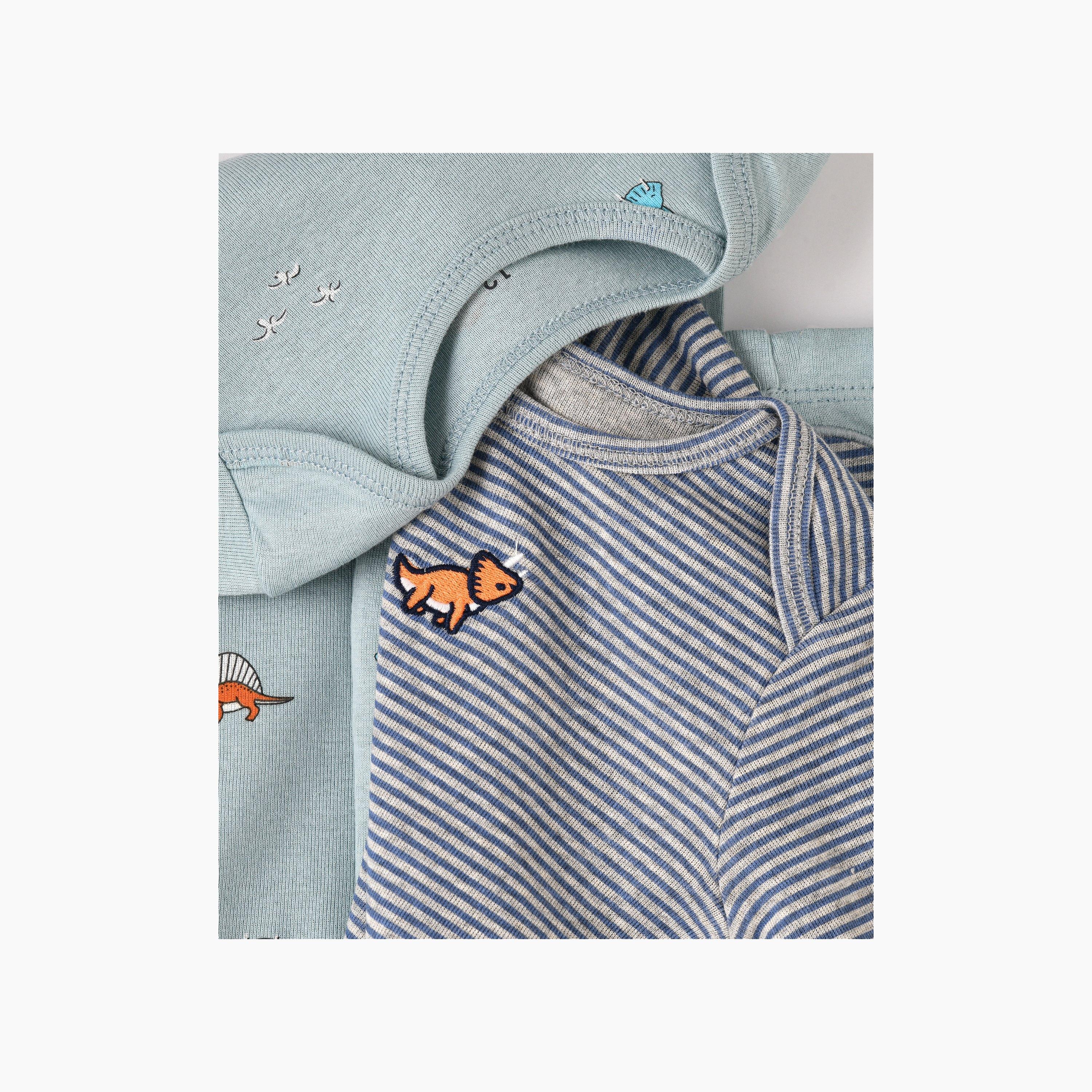 بودي سوت قطعتين بطبعة مغامرة داينو للجنسين مع بنطال ضيق من بيبيكلو-baby-boys-clothing-multipacks-image-4