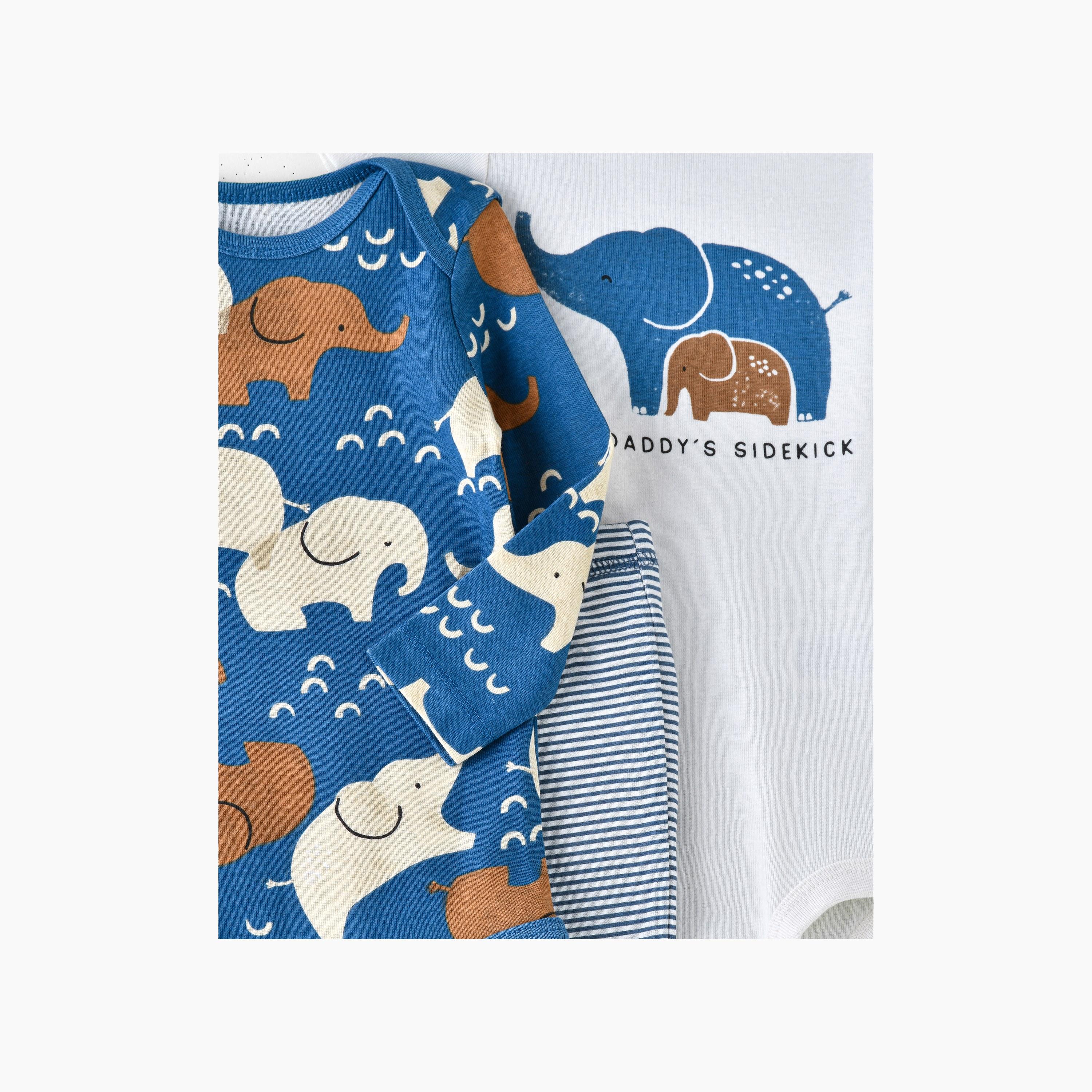 Babyqlo 2-Piece Elephant Love Printed Bodysuits with Joggers-baby-boys-clothing-bodysuits-image-2